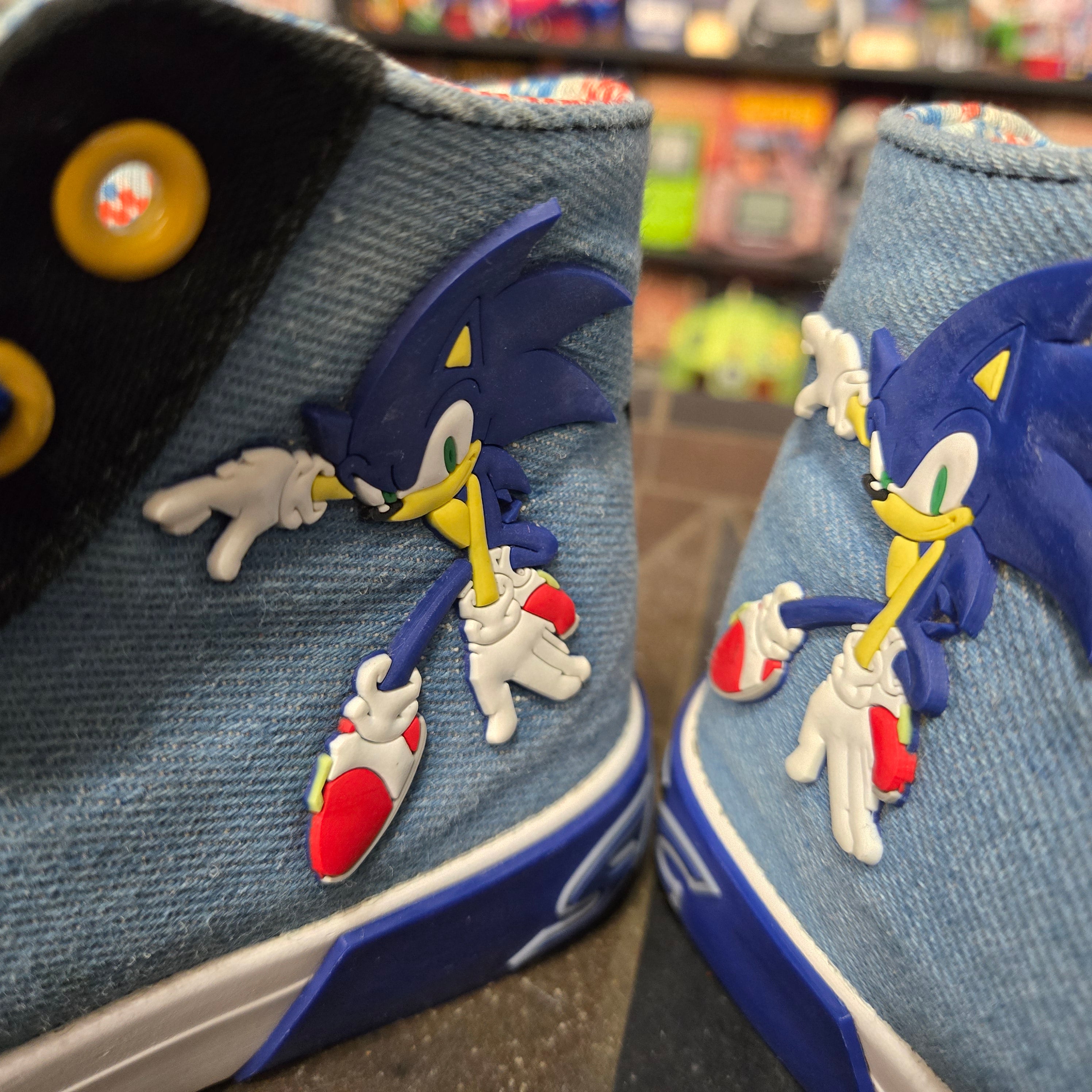 Ground Up Sonic The Hedgehog High Top Sneakers Shoes Size 1 Boys Sega Genesis
