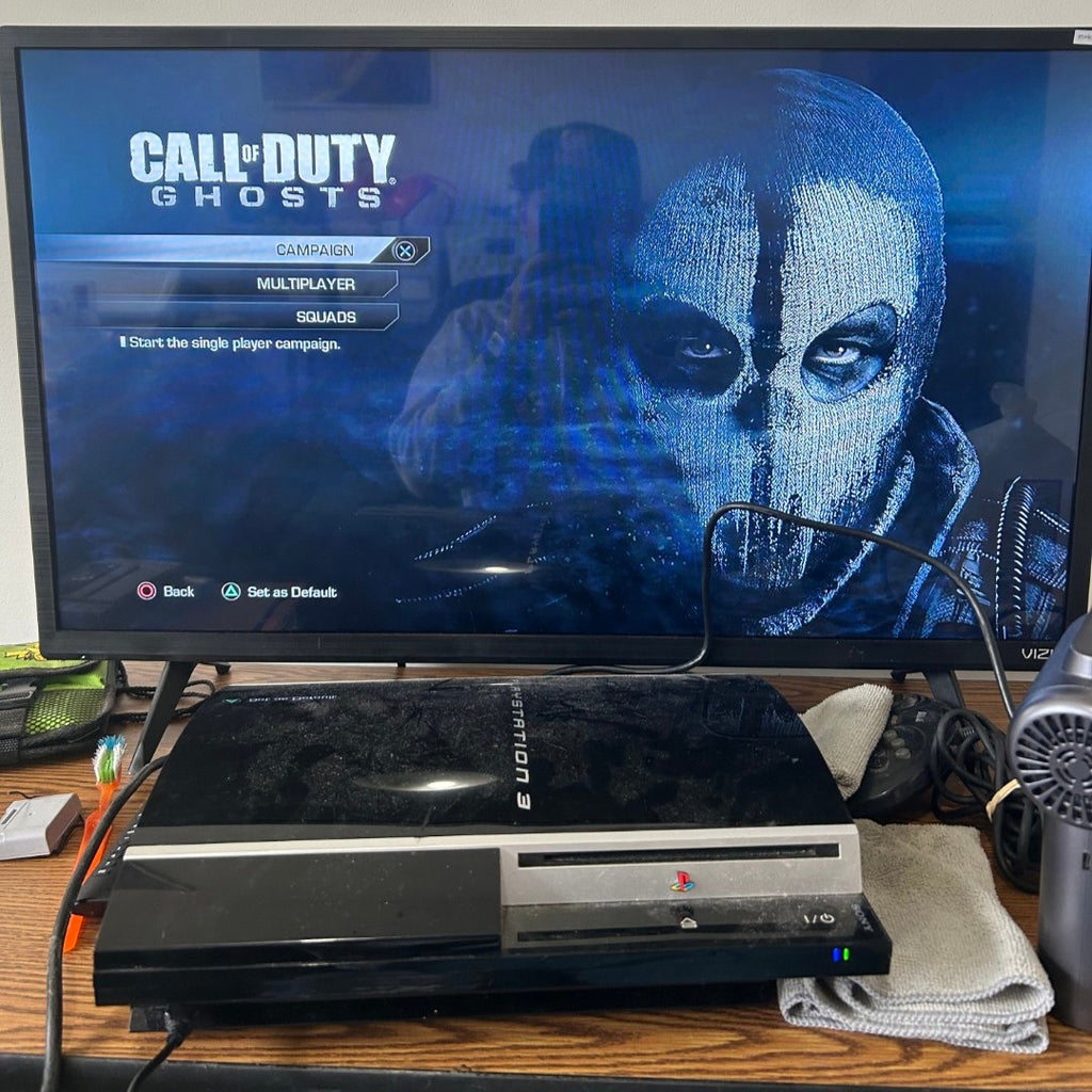 Sony PlayStation 3 PS3 Fat 40GB CECHH01 Console, Controller & Cords TESTED RESET