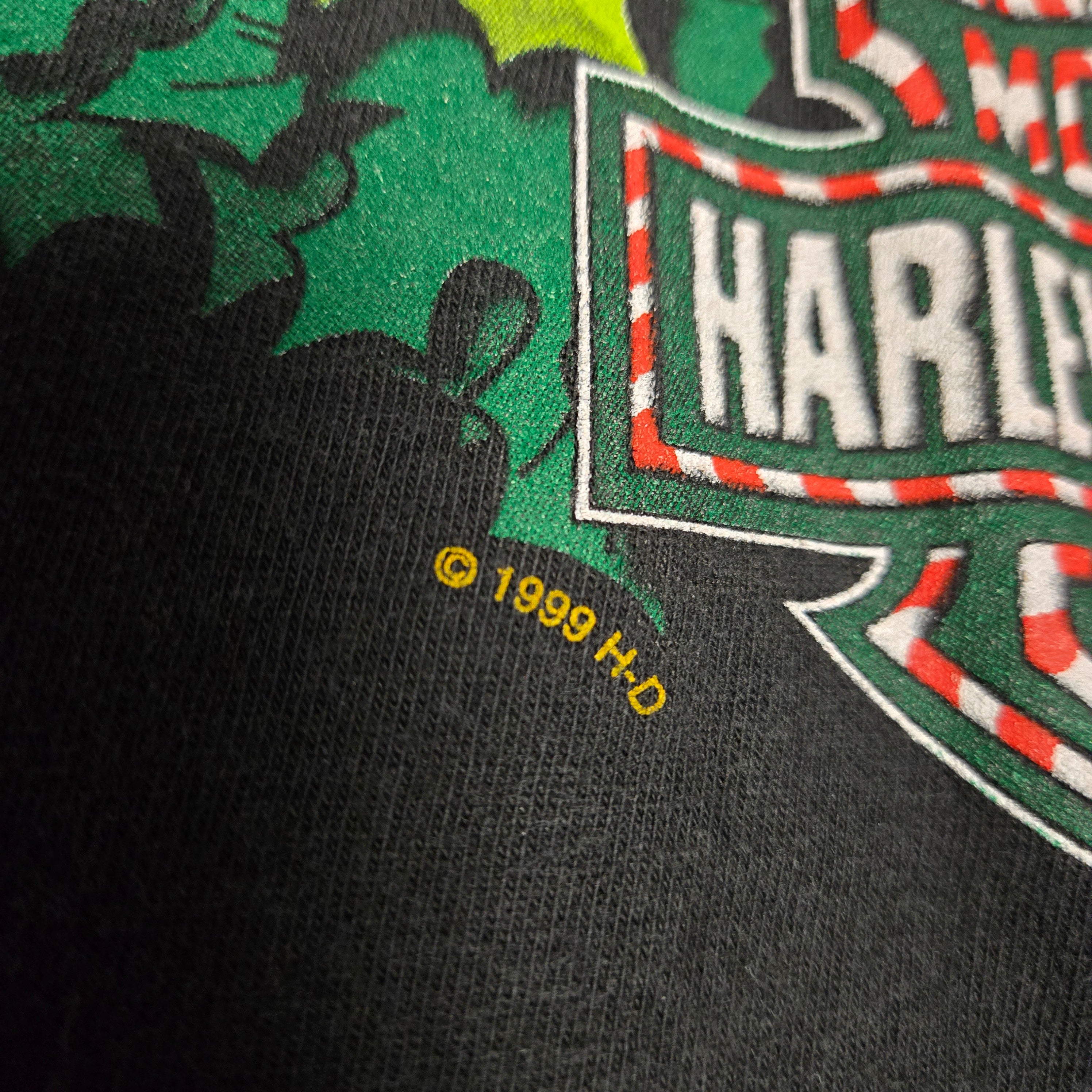Vintage 1999 Happy Harley Days Holiday Christmas Shirt Santa Atlanta Georgia 2XL