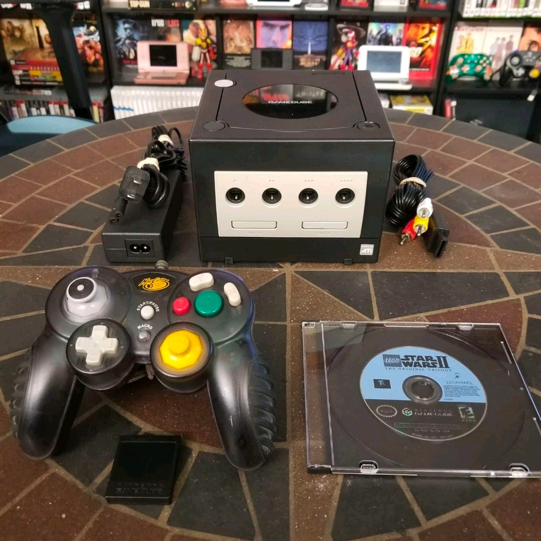 Nintendo DOL-001 GameCube Black Console, Controller, Memory & LEGO Star Wars II