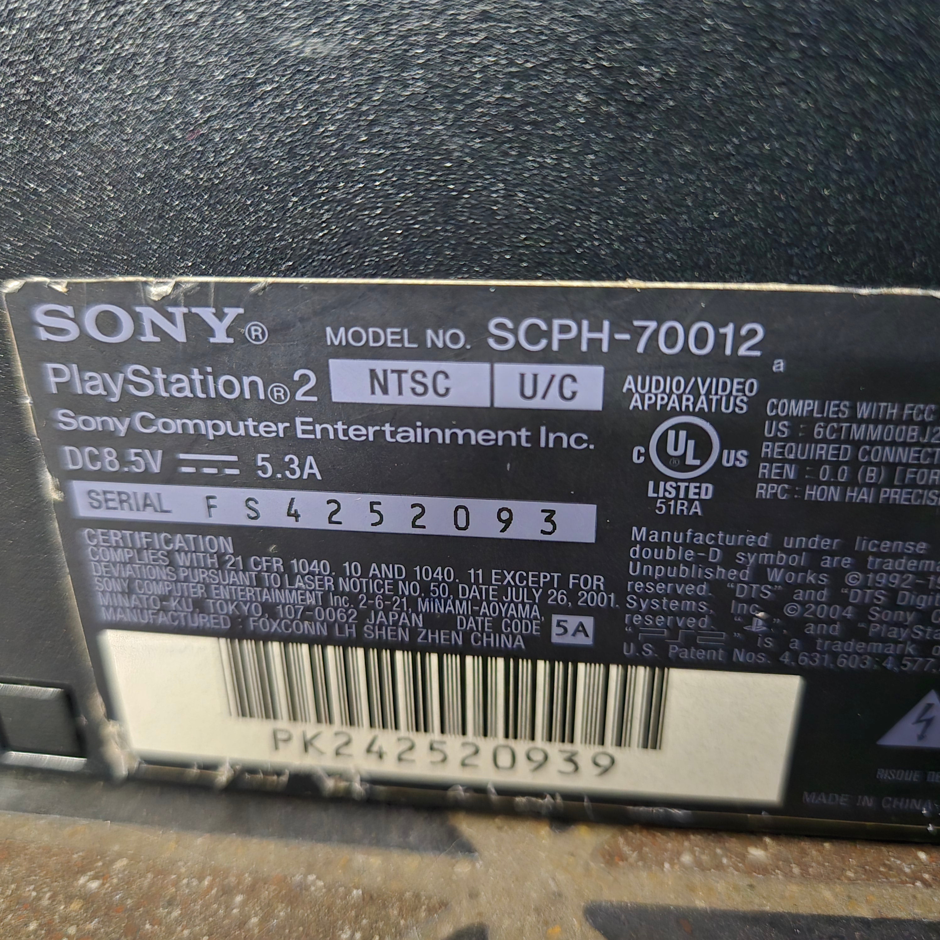 Sony PlayStation 2 PS2 Slim SCPH70012 Console/System, Controller & Cords TESTED!