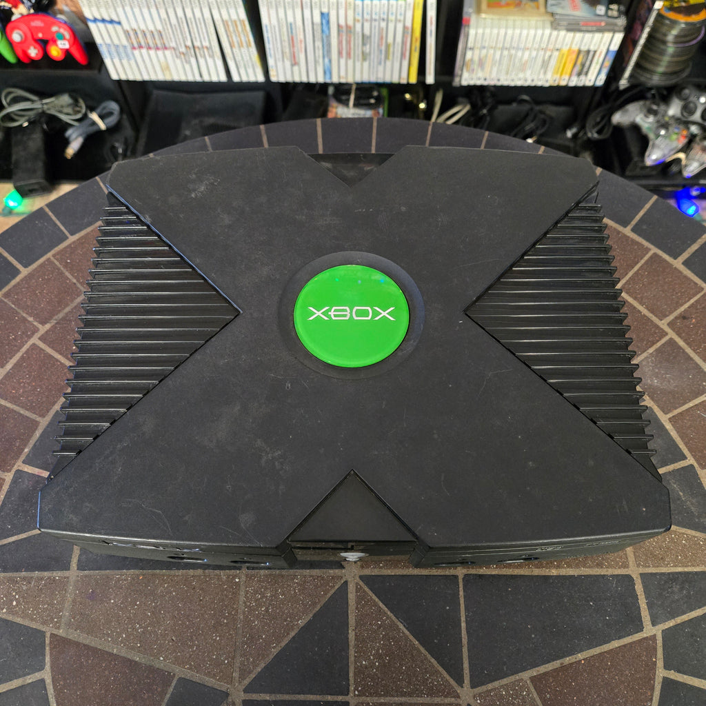 Microsoft Original Xbox Console, Unofficial Green S Controller & Cords - TESTED