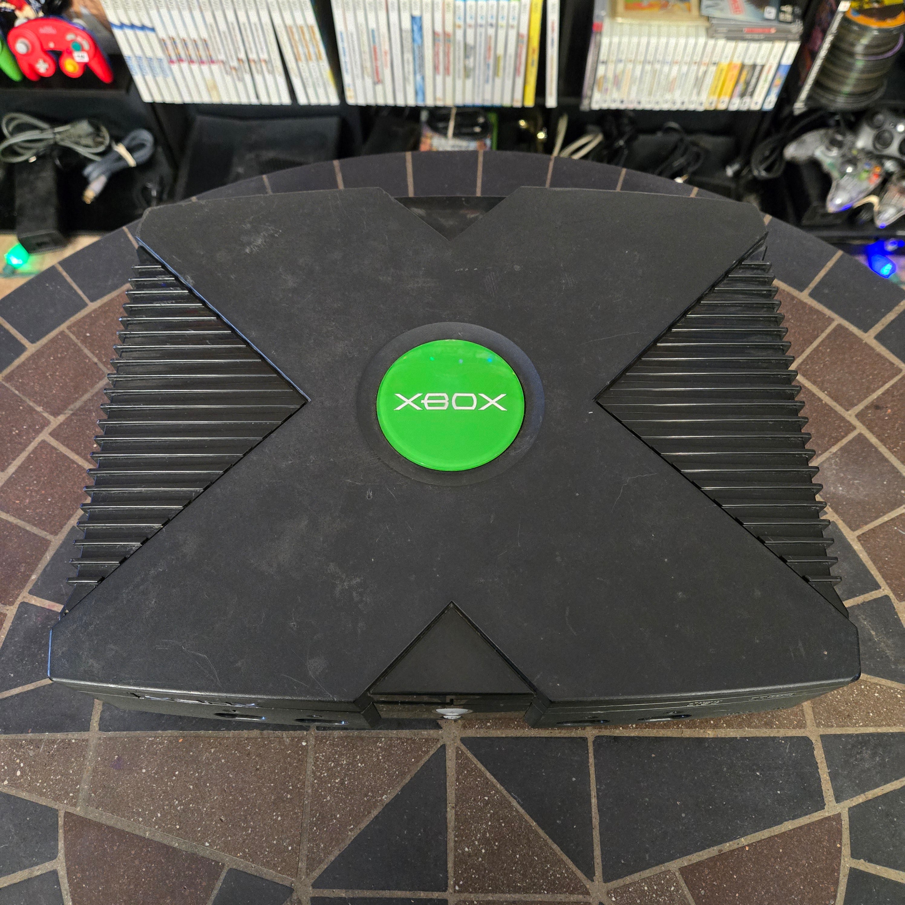 Microsoft Original Xbox Console, Unofficial Green S Controller & Cords - TESTED