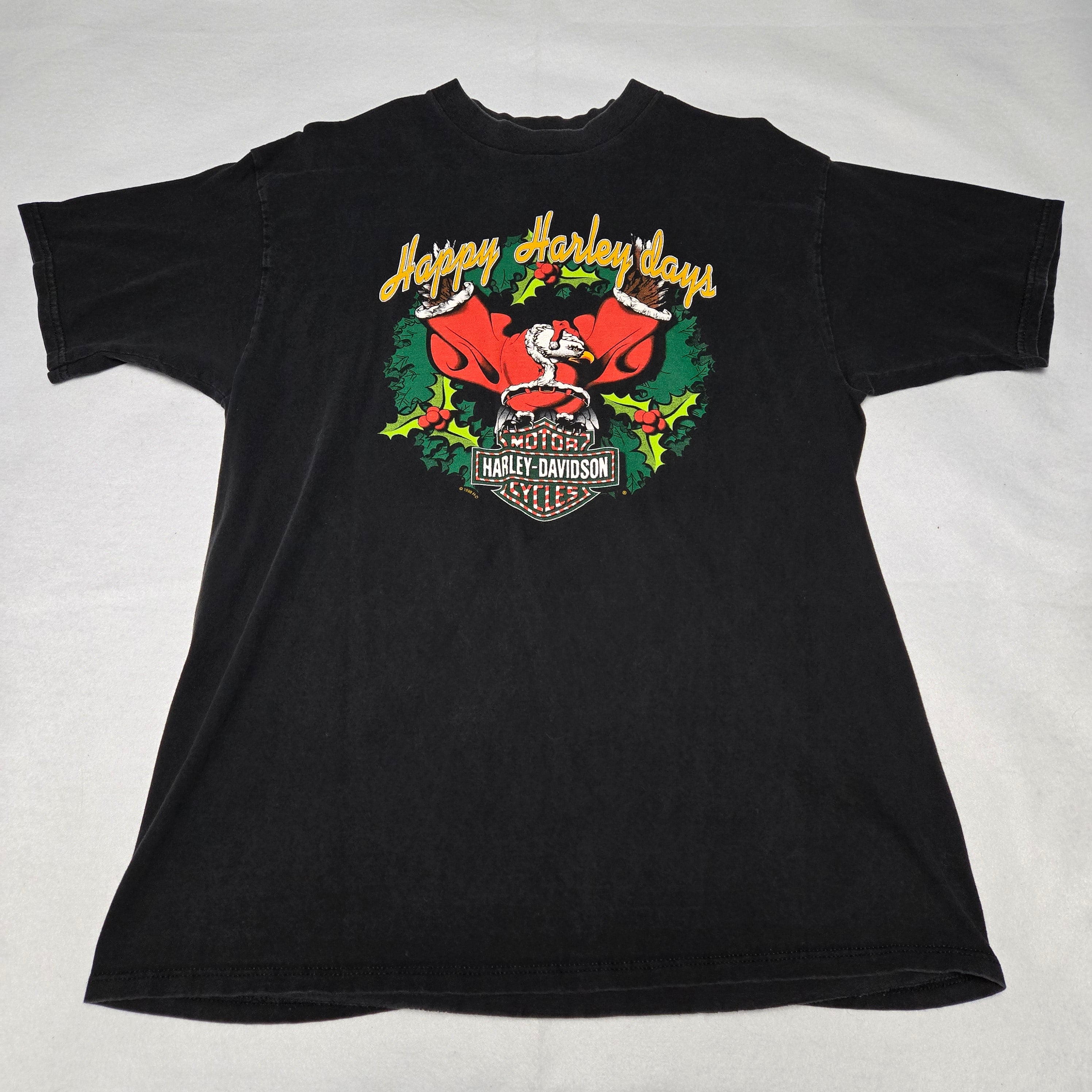 Vintage 1999 Happy Harley Days Holiday Christmas Shirt Santa Atlanta Georgia 2XL