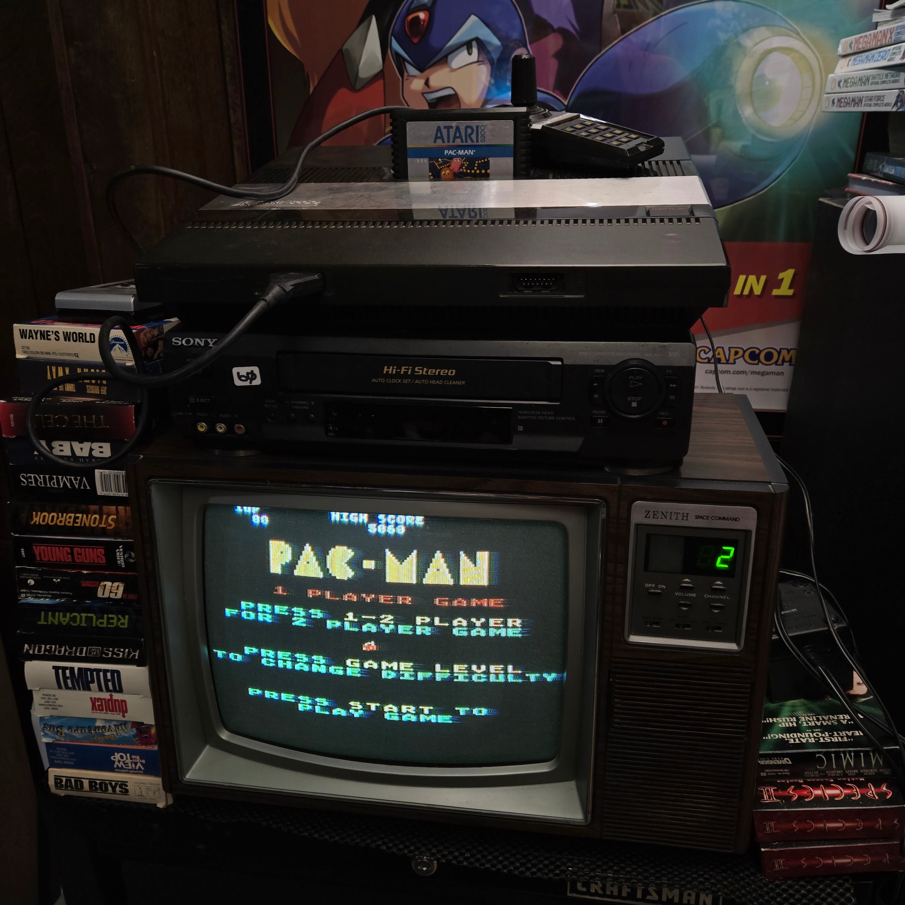 Atari 5200 Console, Controllers, Power Cord, TV Adapter, Pac-Man & Original Box!