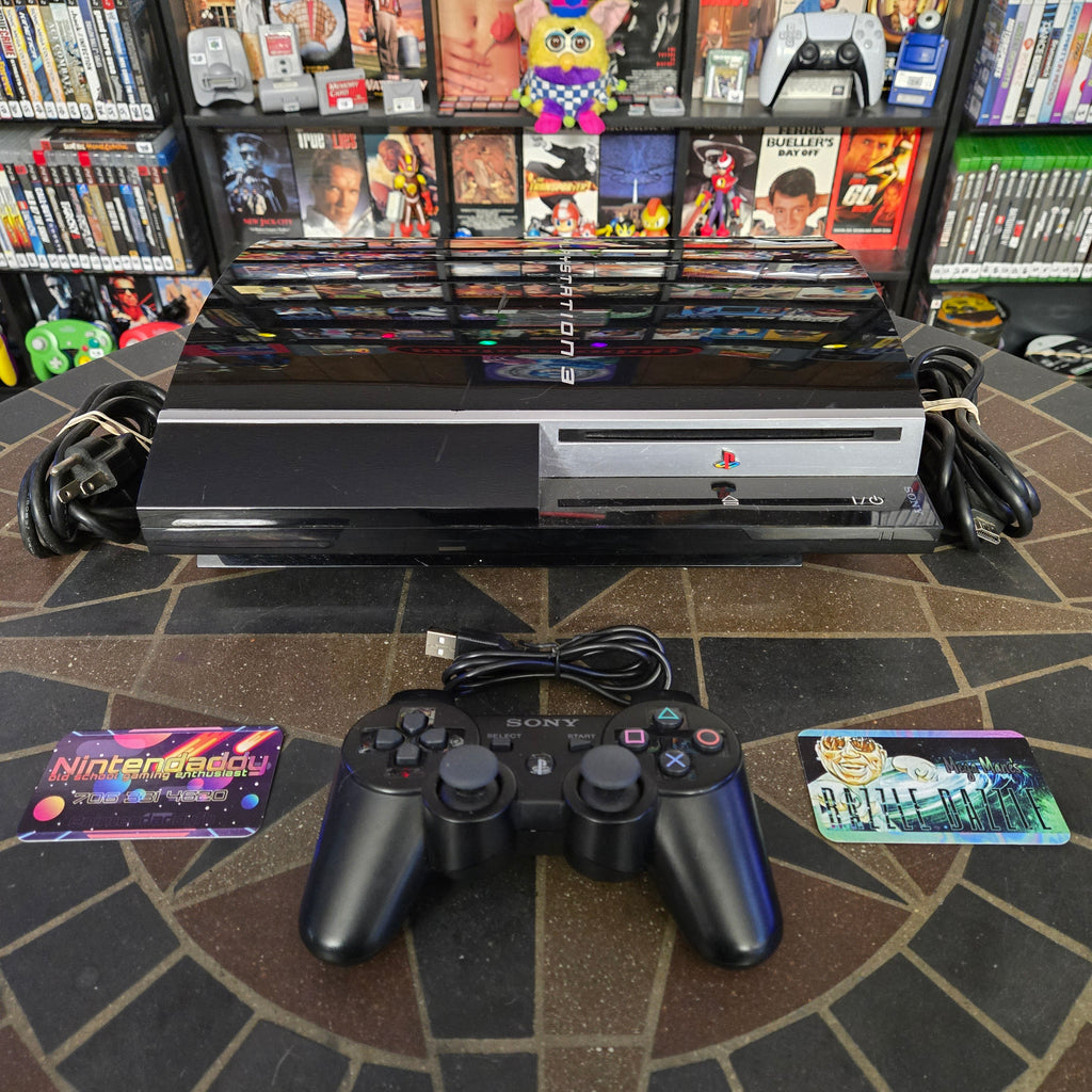 Sony PlayStation 3 PS3 Fat 40GB CECHH01 Console, Controller & Cords TESTED RESET