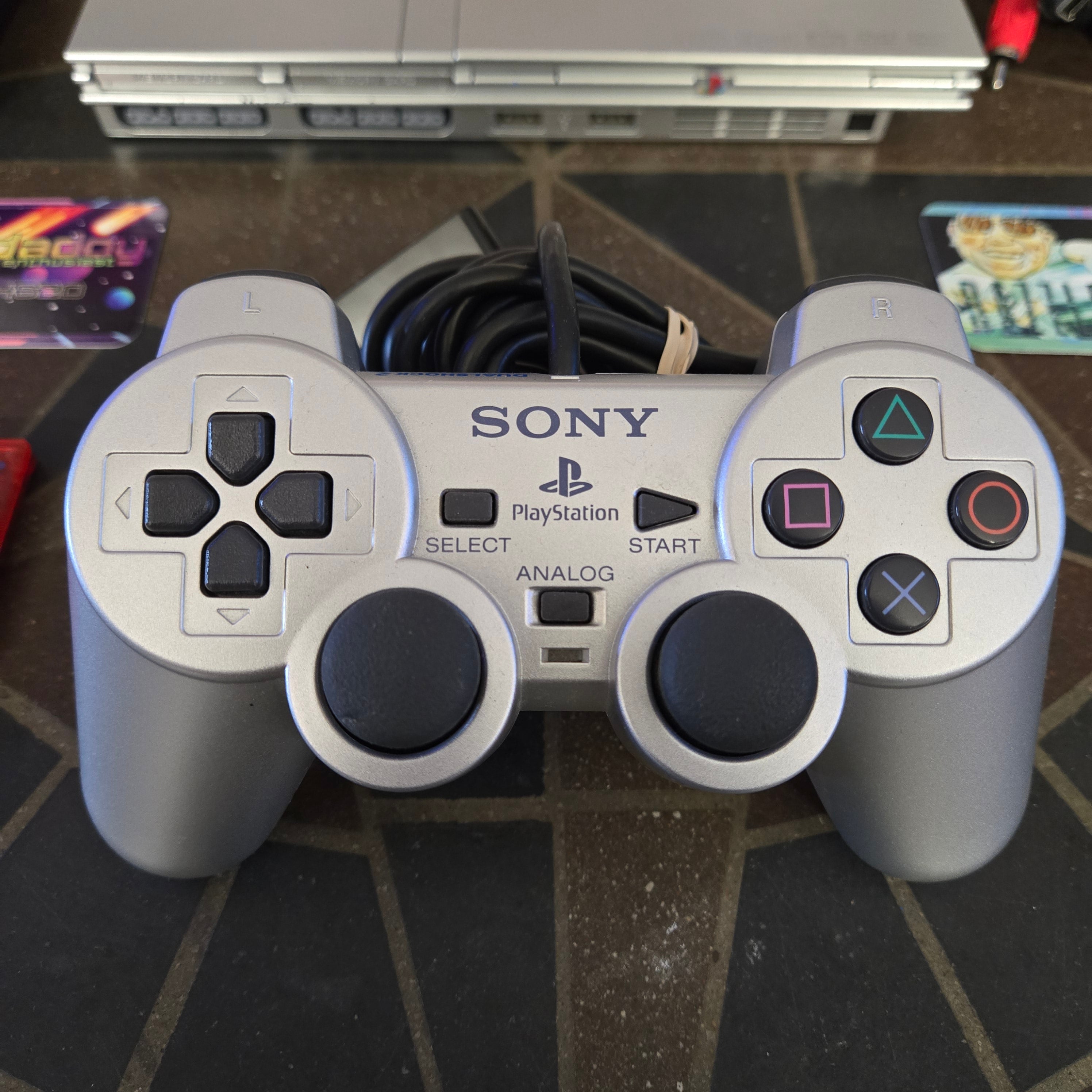 Sony PlayStation 2 PS2 Slim Silver Console SCPH-77001, Mem, Controller & Cords!