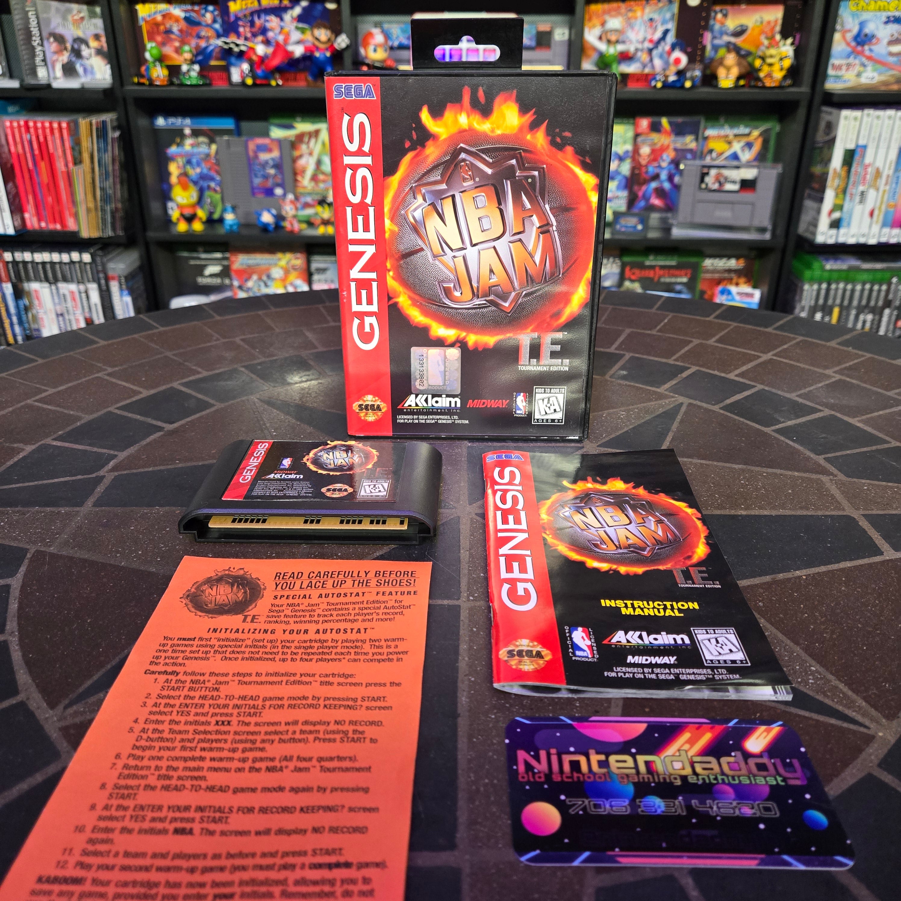 NBA Jam T.E. (Sega Genesis, 1995) Complete CIB w/ Rare Insert - BEAUTIFUL SHAPE!