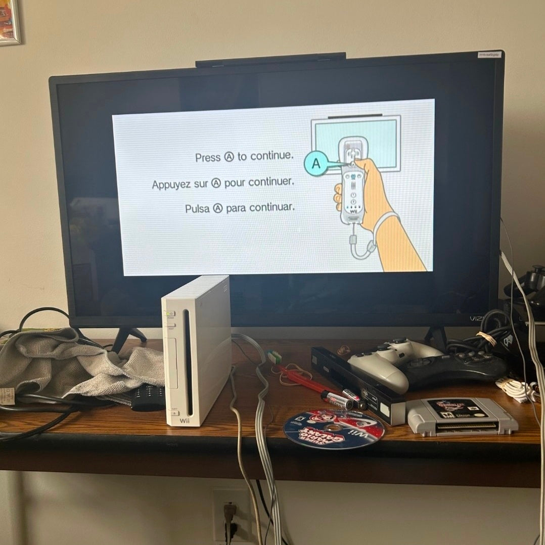 Nintendo Wii Console White, Cords, Controller & Nunchuk Cleaned, Tested & Reset!