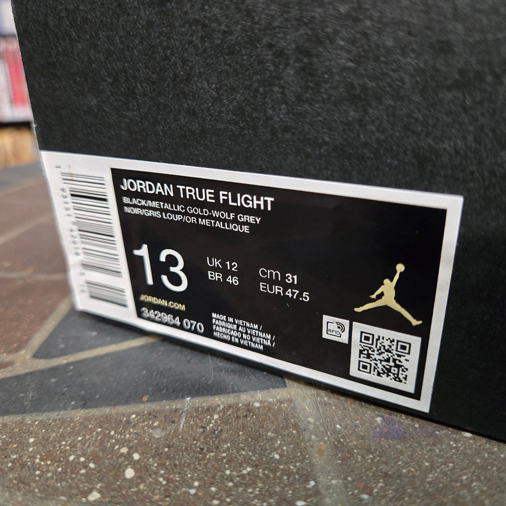 Size 13 - Air Jordan True Flight Black Metallic Gold in Nice Shape w/ OG Box!