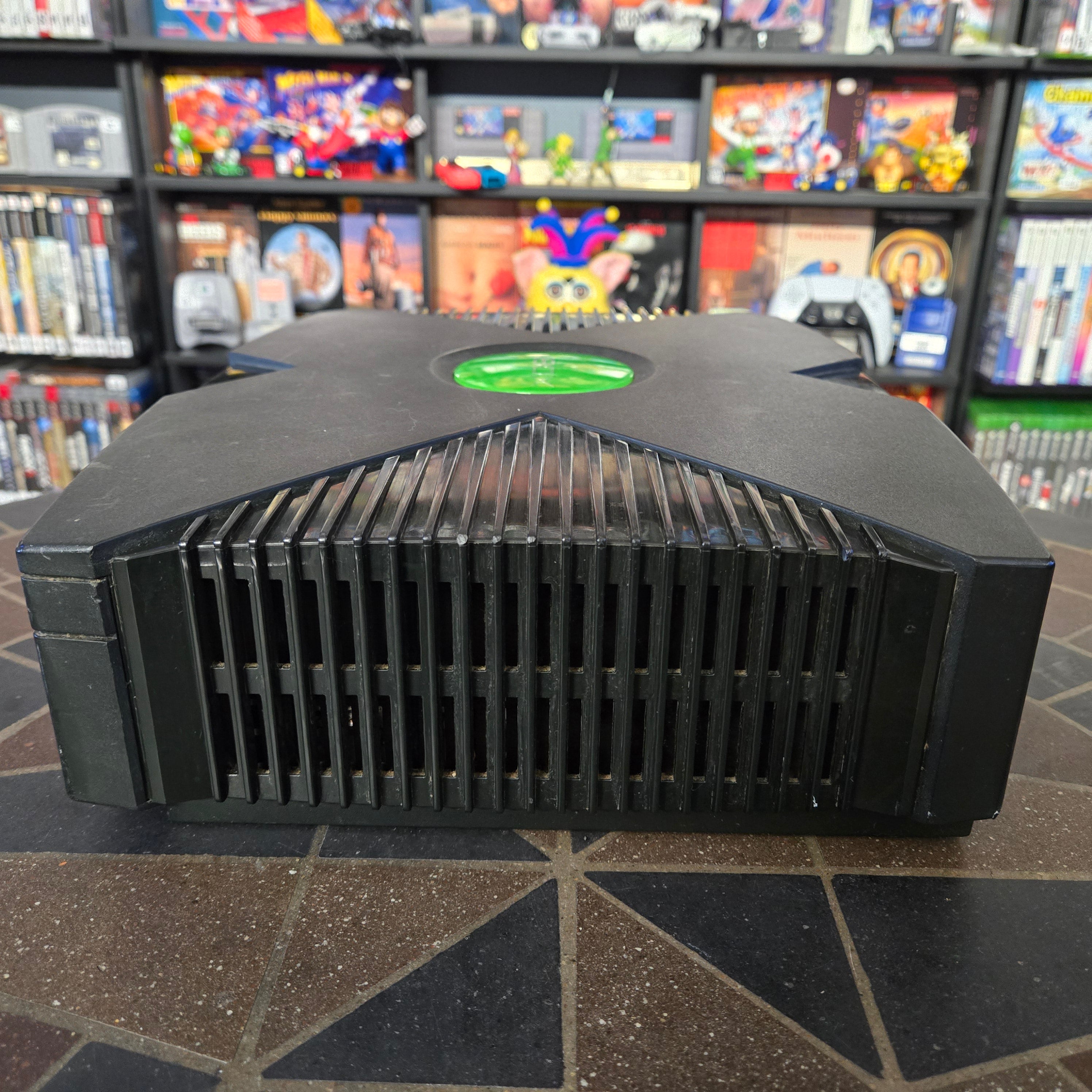 Microsoft Original Xbox Console, Unofficial Green S Controller & Cords - TESTED
