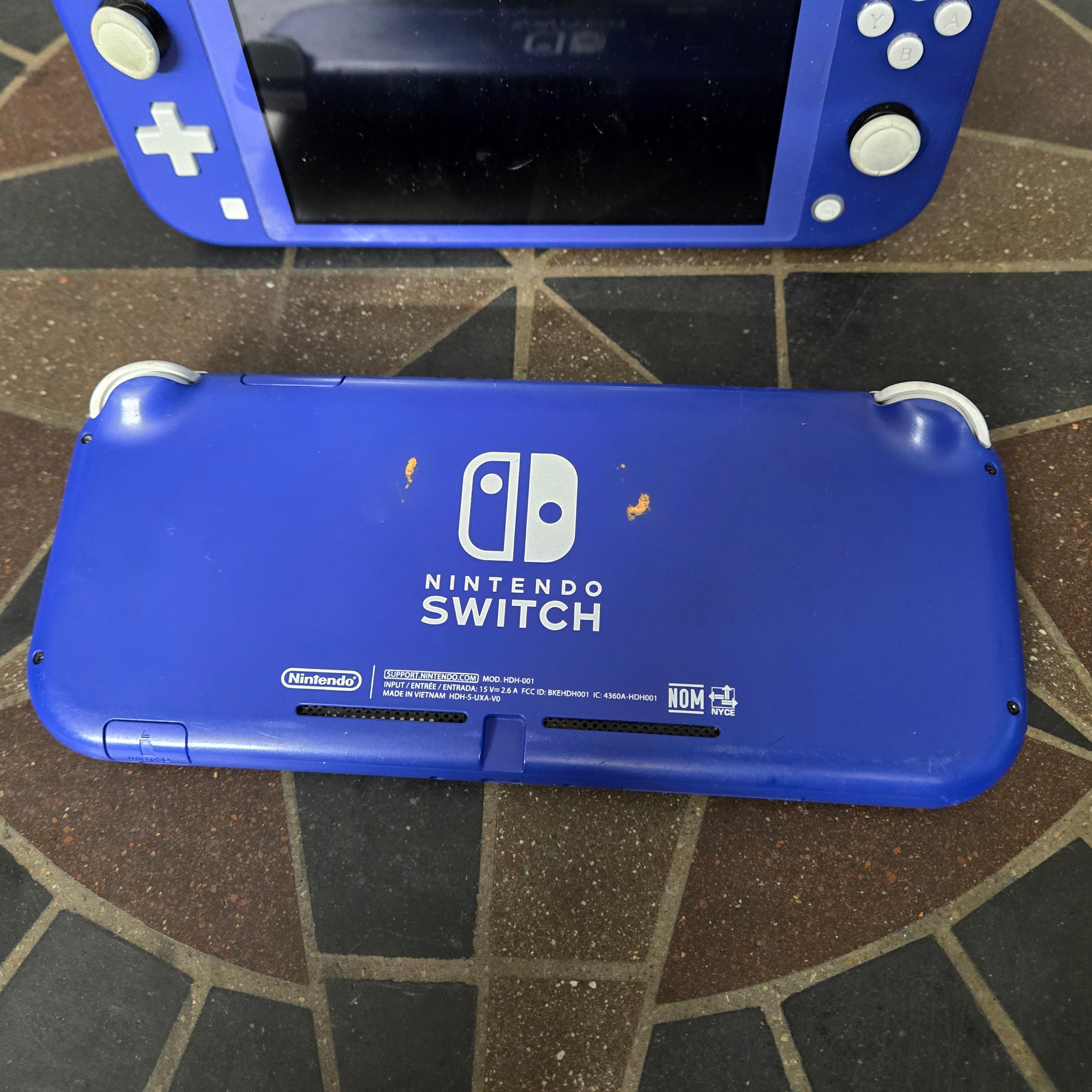 x2 Nintendo Switch Lite HDH-001 Handheld Console - 32GB - Blue FOR PARTS/REPAIR!