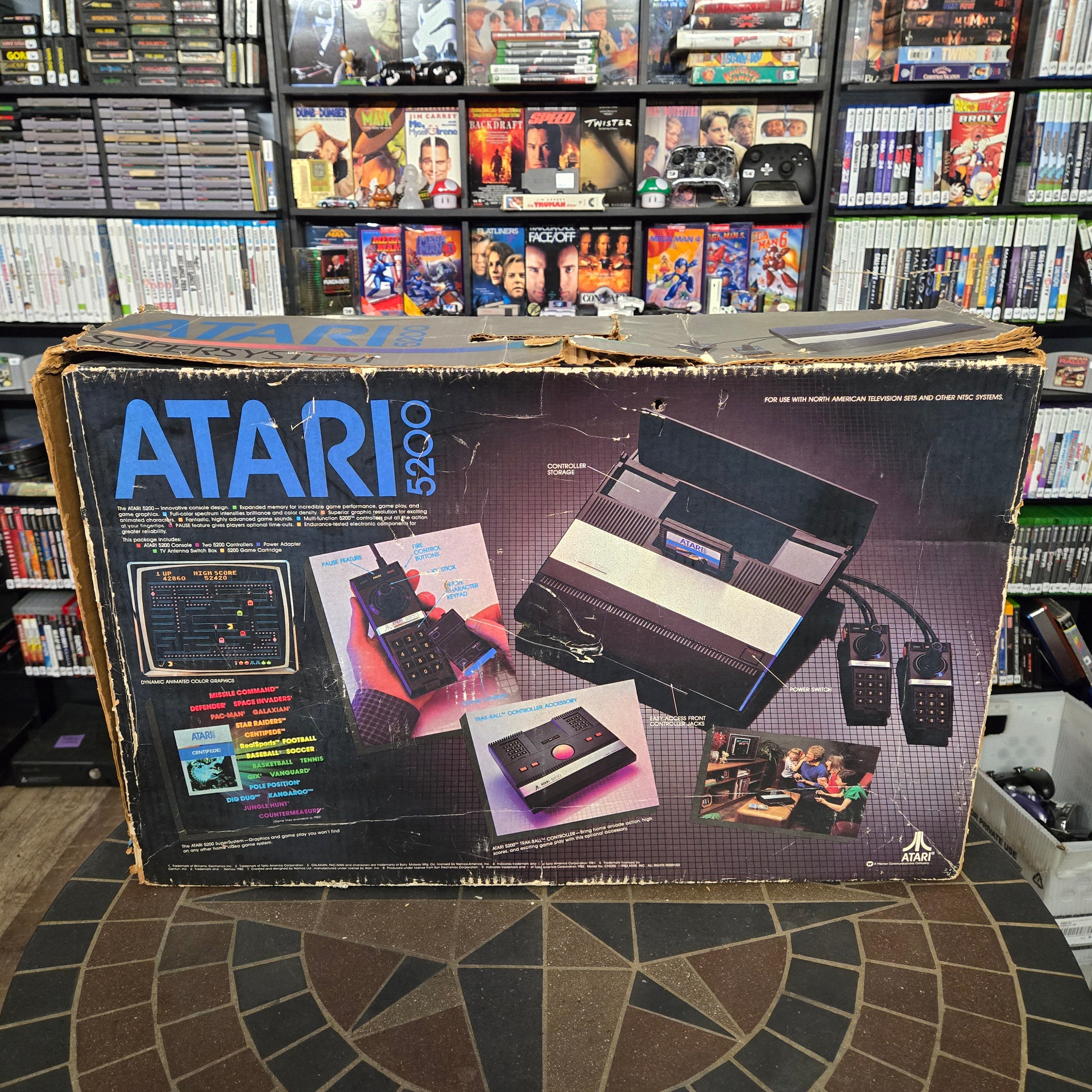 Atari 5200 Console, Controllers, Power Cord, TV Adapter, Pac-Man & Original Box!