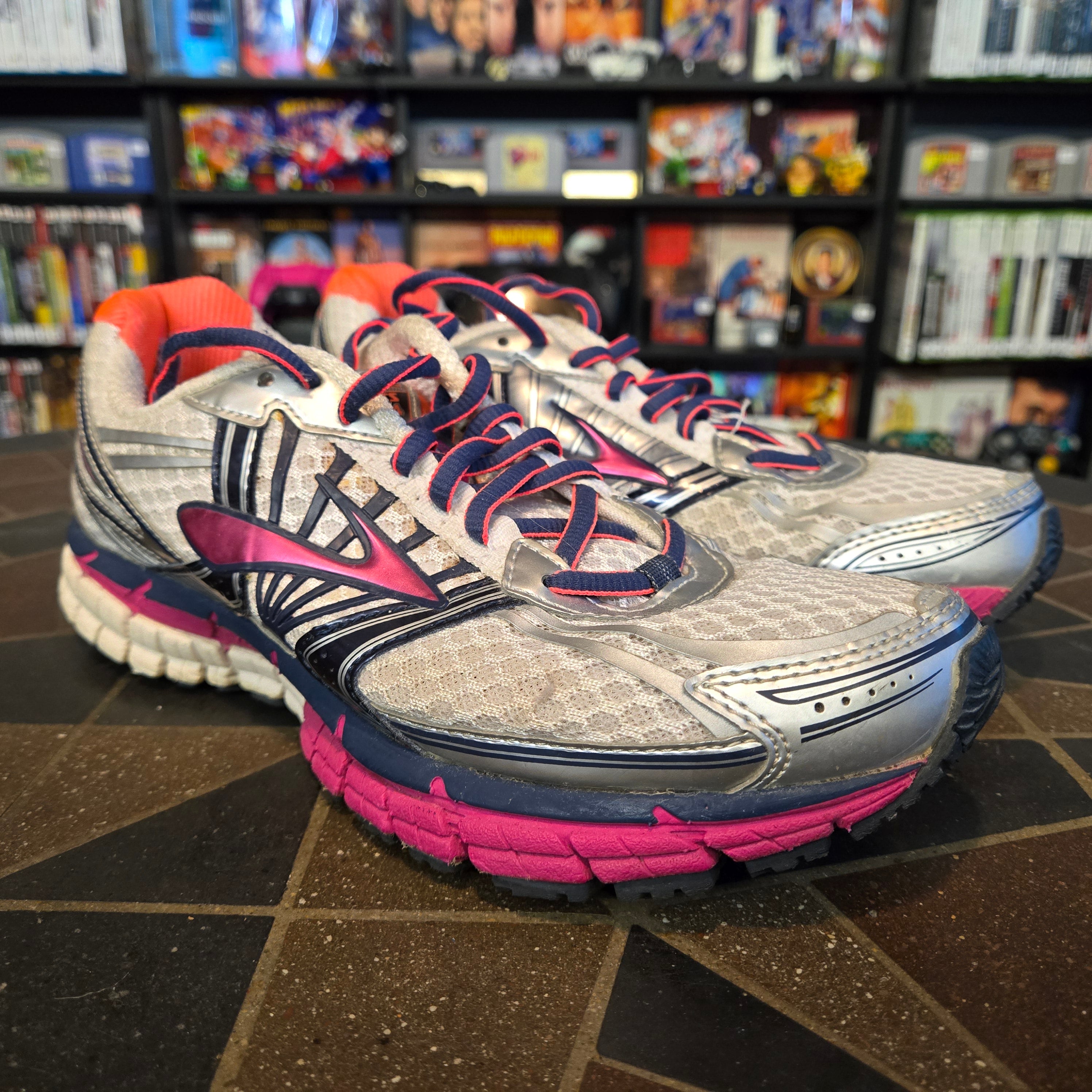 Brooks - Adrenaline GTS-14 Women's Running Shoes White-Navy-Fuchsia Size 8