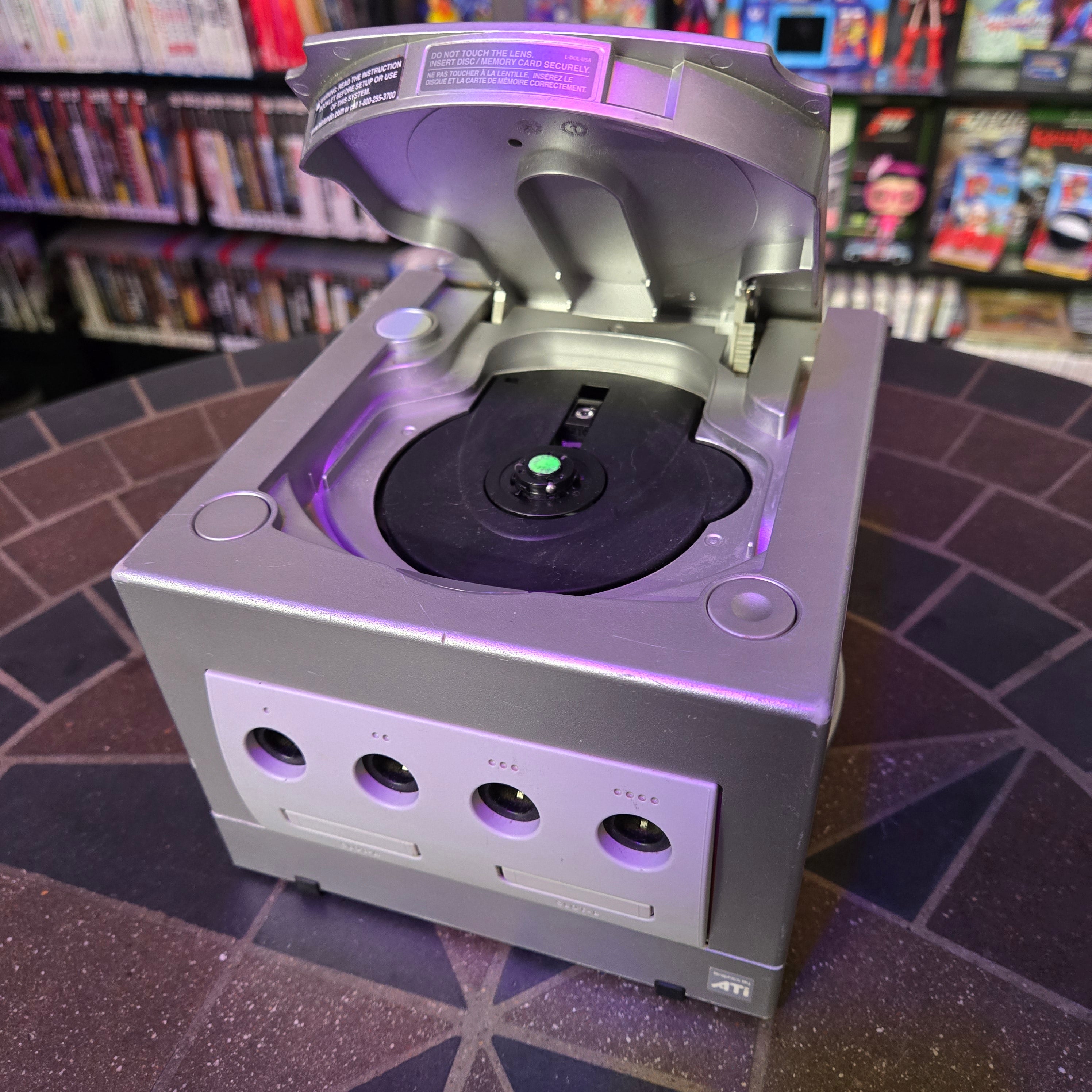 Nintendo GameCube Platinum Silver Console DOL-101 USA, Controller & Cords TESTED