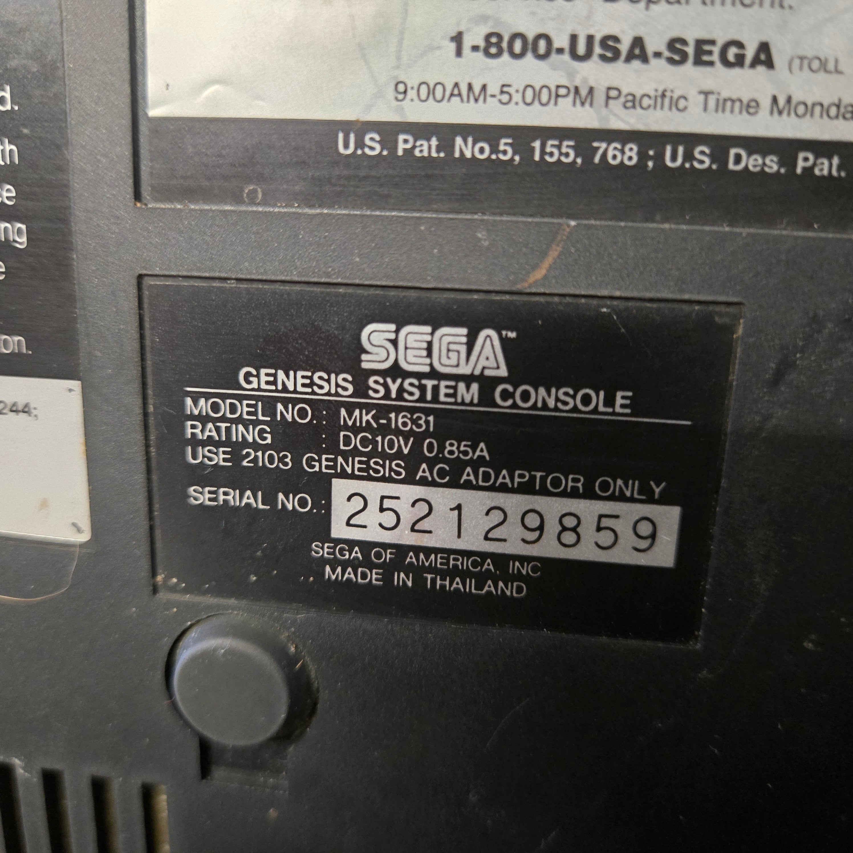 Sega MK-1631 Genesis Model 2 Console/System, 6-Button Controller & Cords TESTED