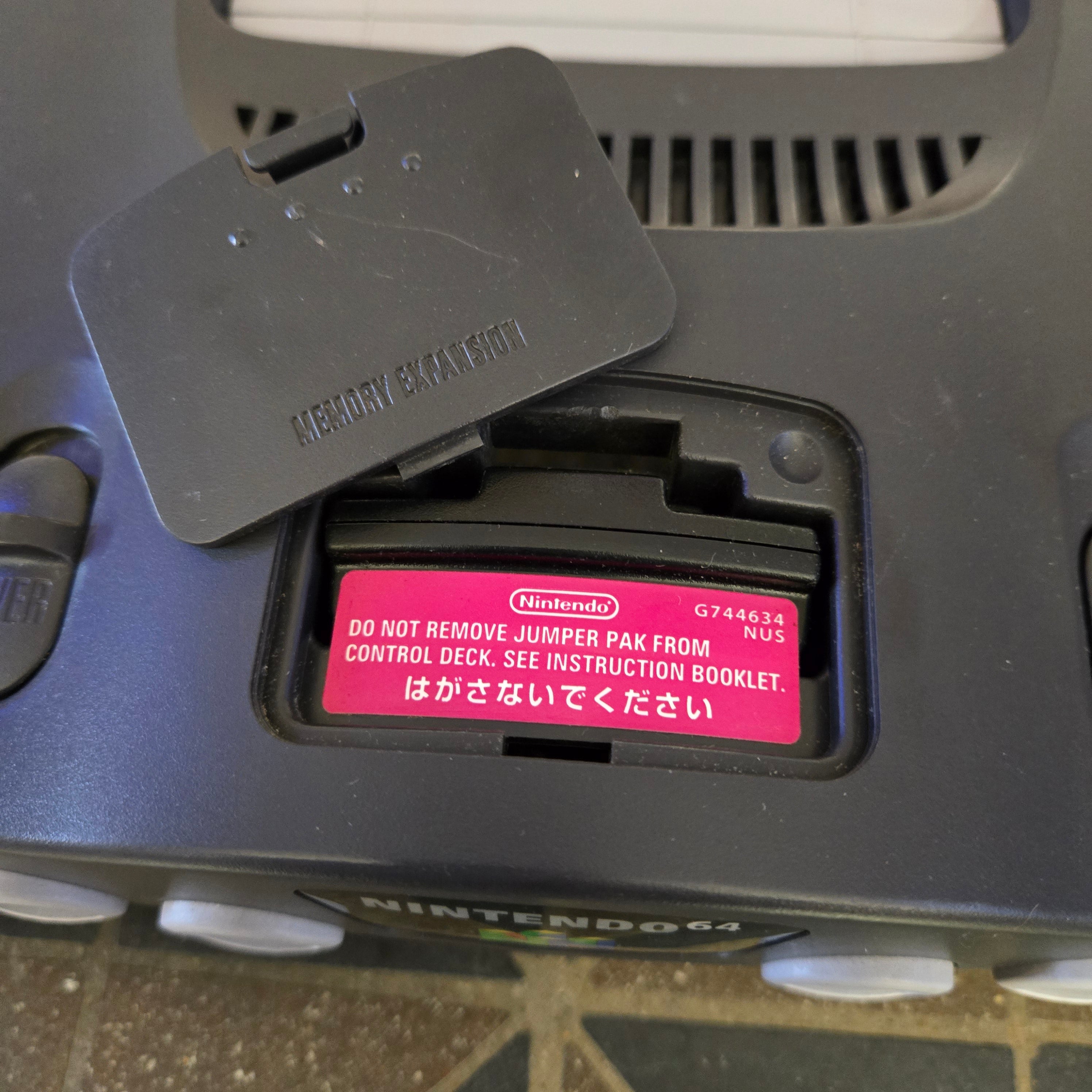 Nintendo 64 N64 Console, Official Controller, Jumper Pak & Cords CLEANED TESTED