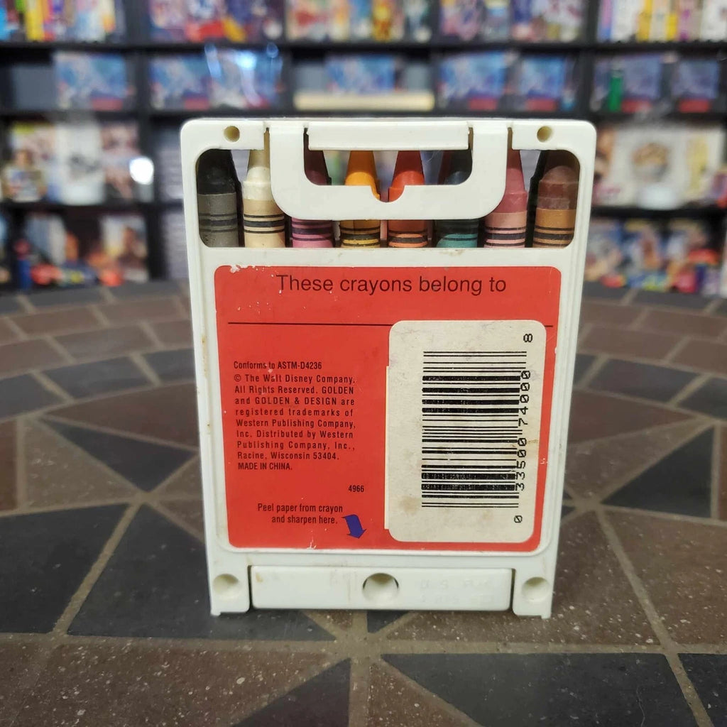 Vtg Talespin Golden 16 Crayons w/ Spill-proof Container & Sharpener - Non-Toxic