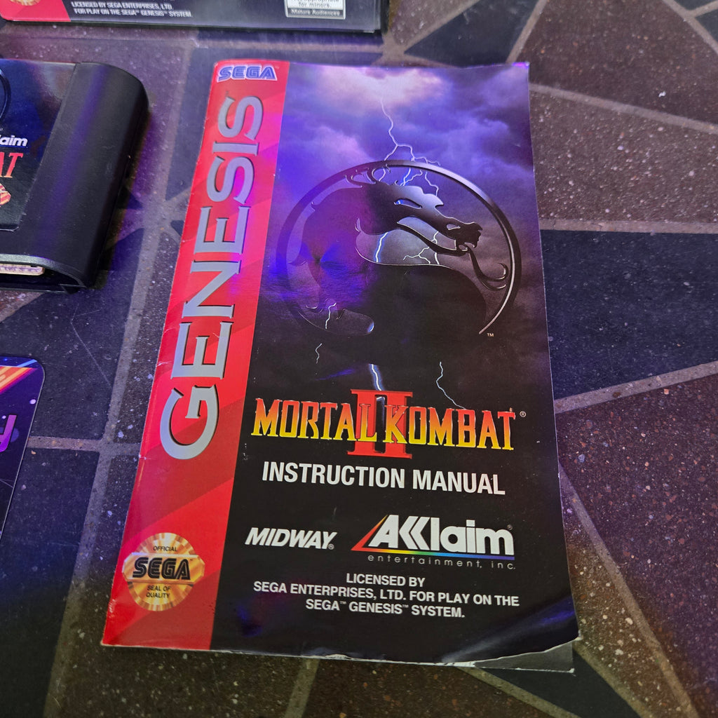 Mortal Kombat II (Sega Genesis, 1994) Complete CIB - VERY NICE SHAPE!