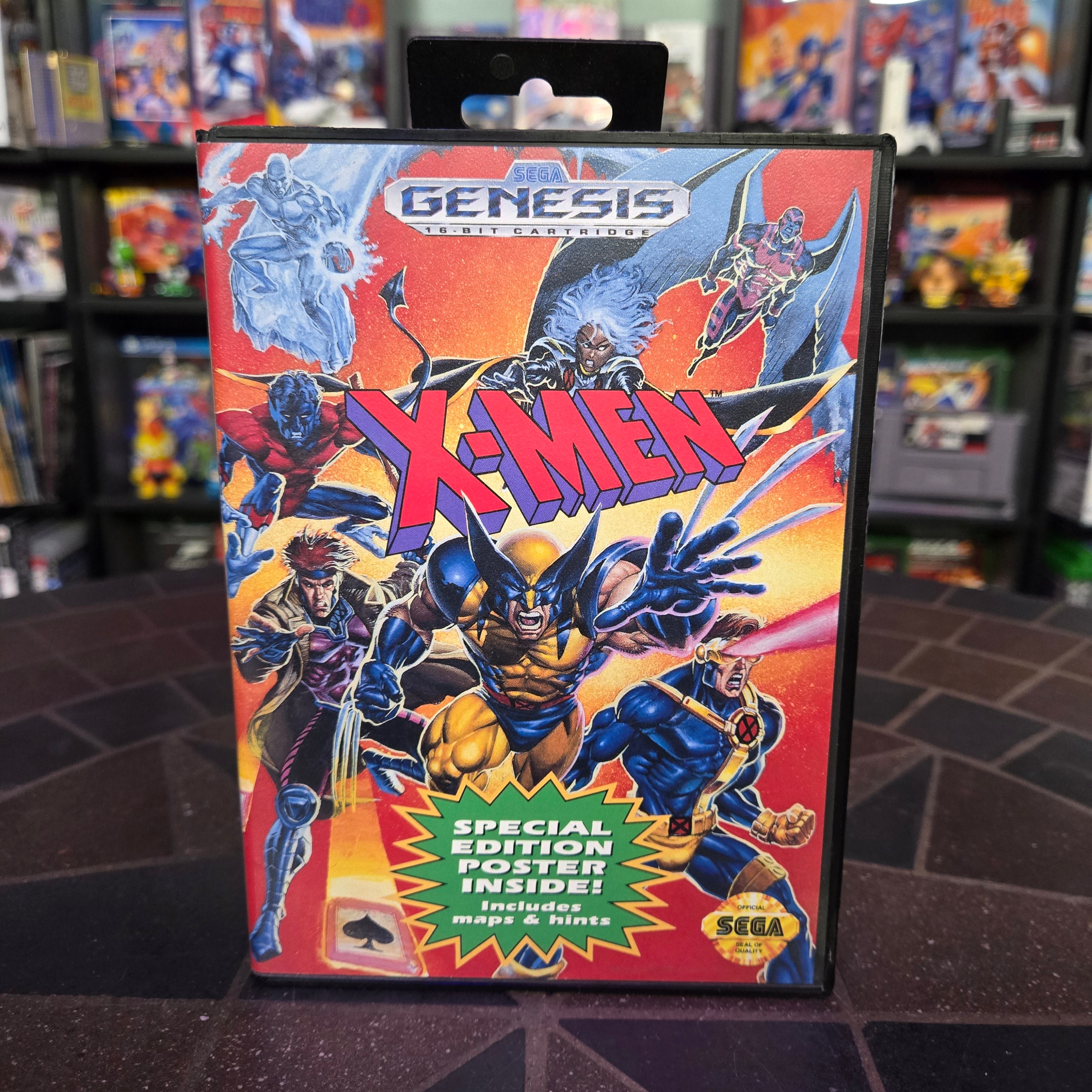 X-Men (Sega Genesis, 1993) Complete CIB w/ Poster - VERY NICE SHAPE!