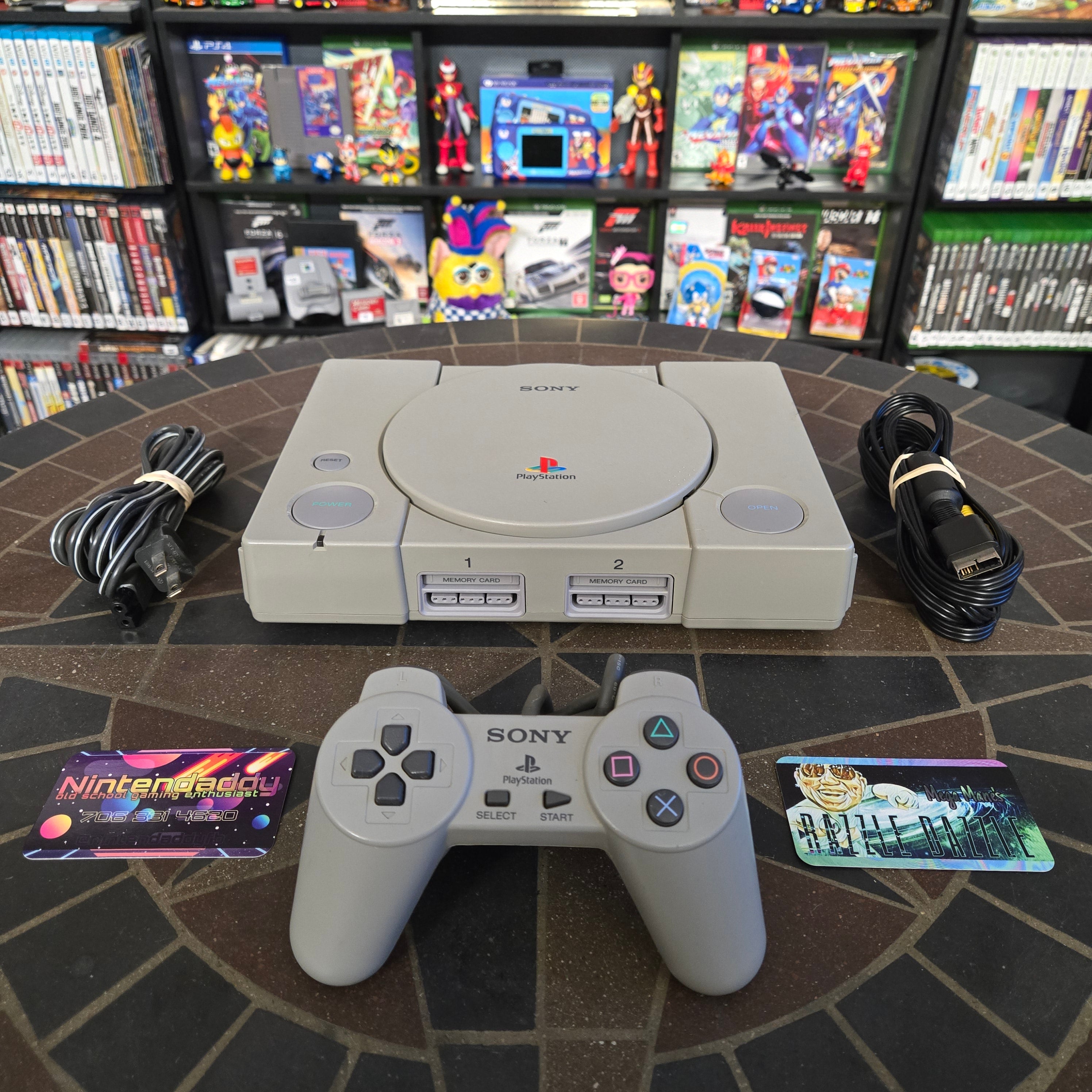 Sony PlayStation 1 PS1 Console SCPH-5501, Controller & Cords - CLEANED & TESTED!