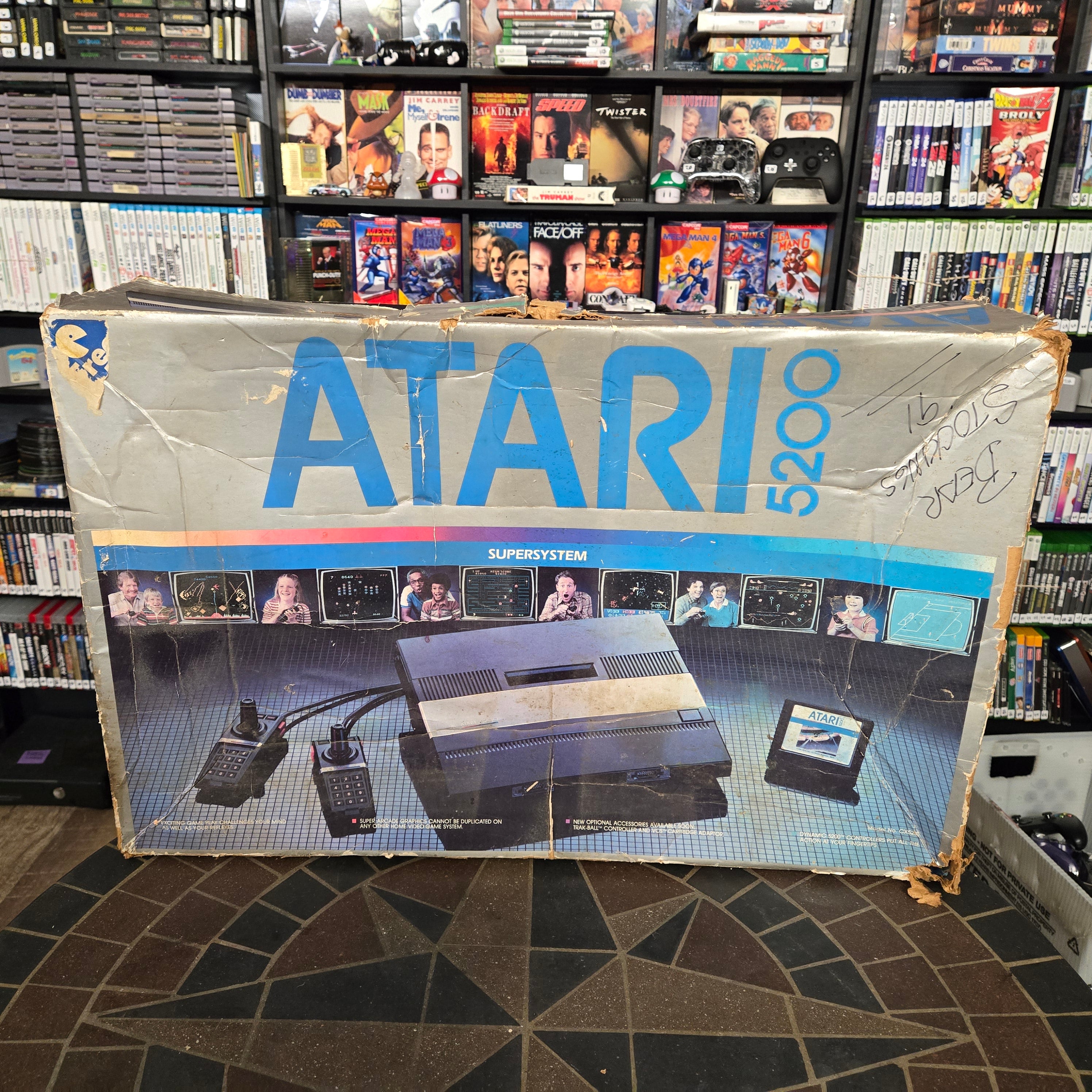 Atari 5200 Console, Controllers, Power Cord, TV Adapter, Pac-Man & Original Box!