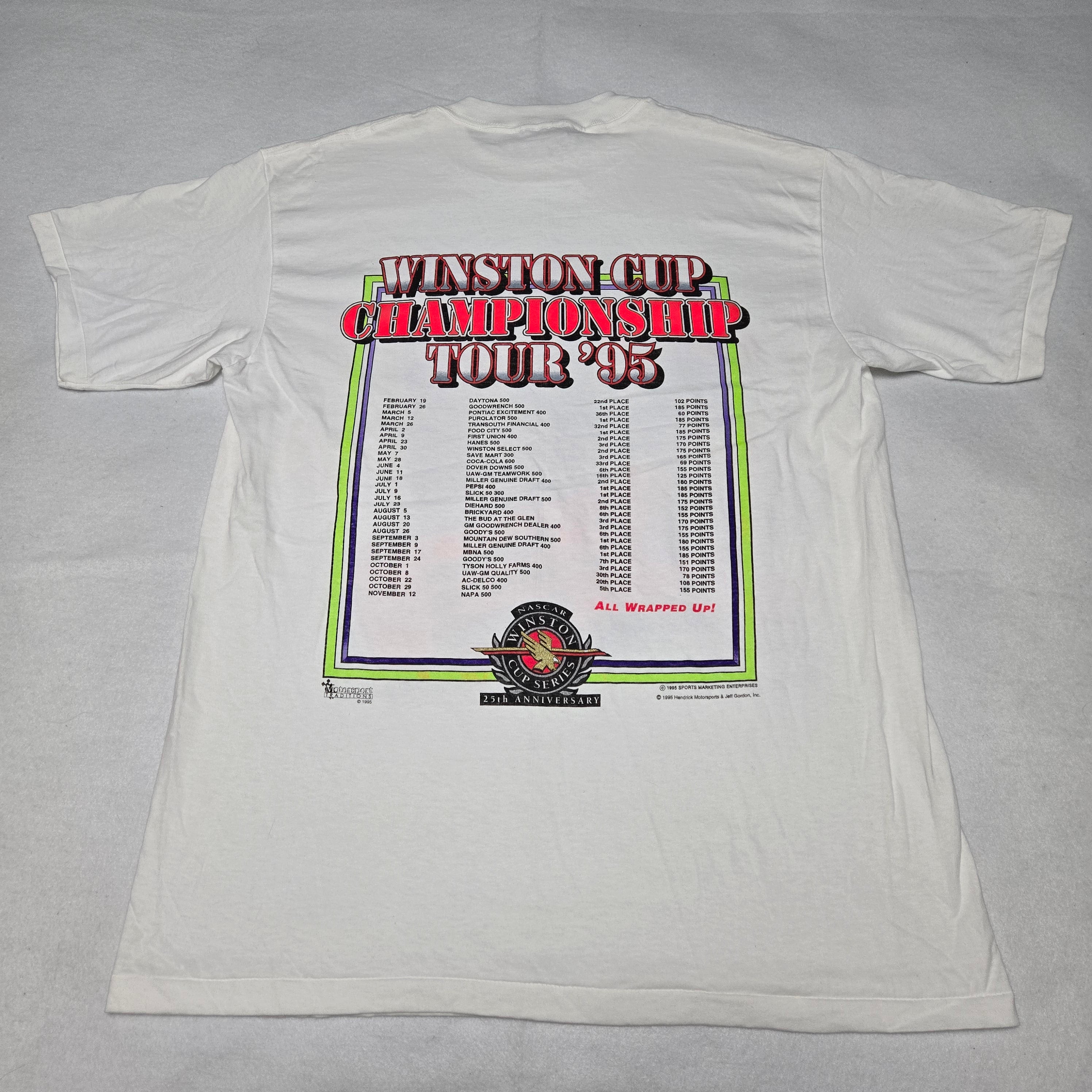 Jeff Gordon Winston Cup 95 Championship Tour Shirt NASCAR Large L 1995 NWOT NEW
