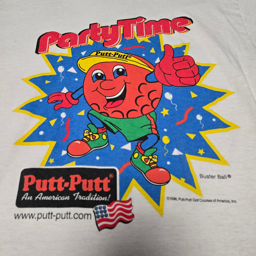 Vintage Party Time Putt-Putt Golf Buster Ball 1998 Shirt VTG Soffe Tag Medium M
