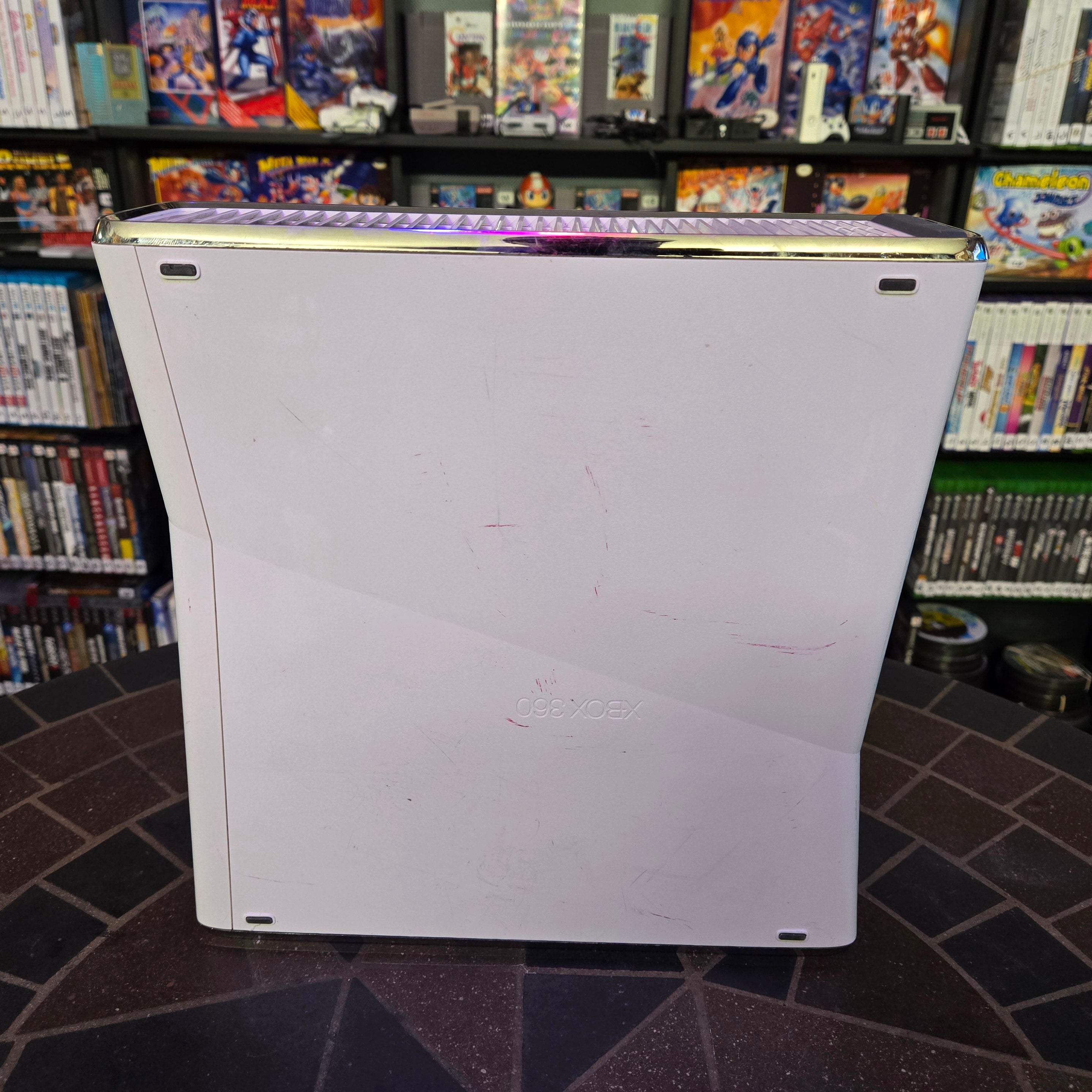 Xbox 360 Slim Special Edition White 4GB Console, Controller & Cords TESTED RESET