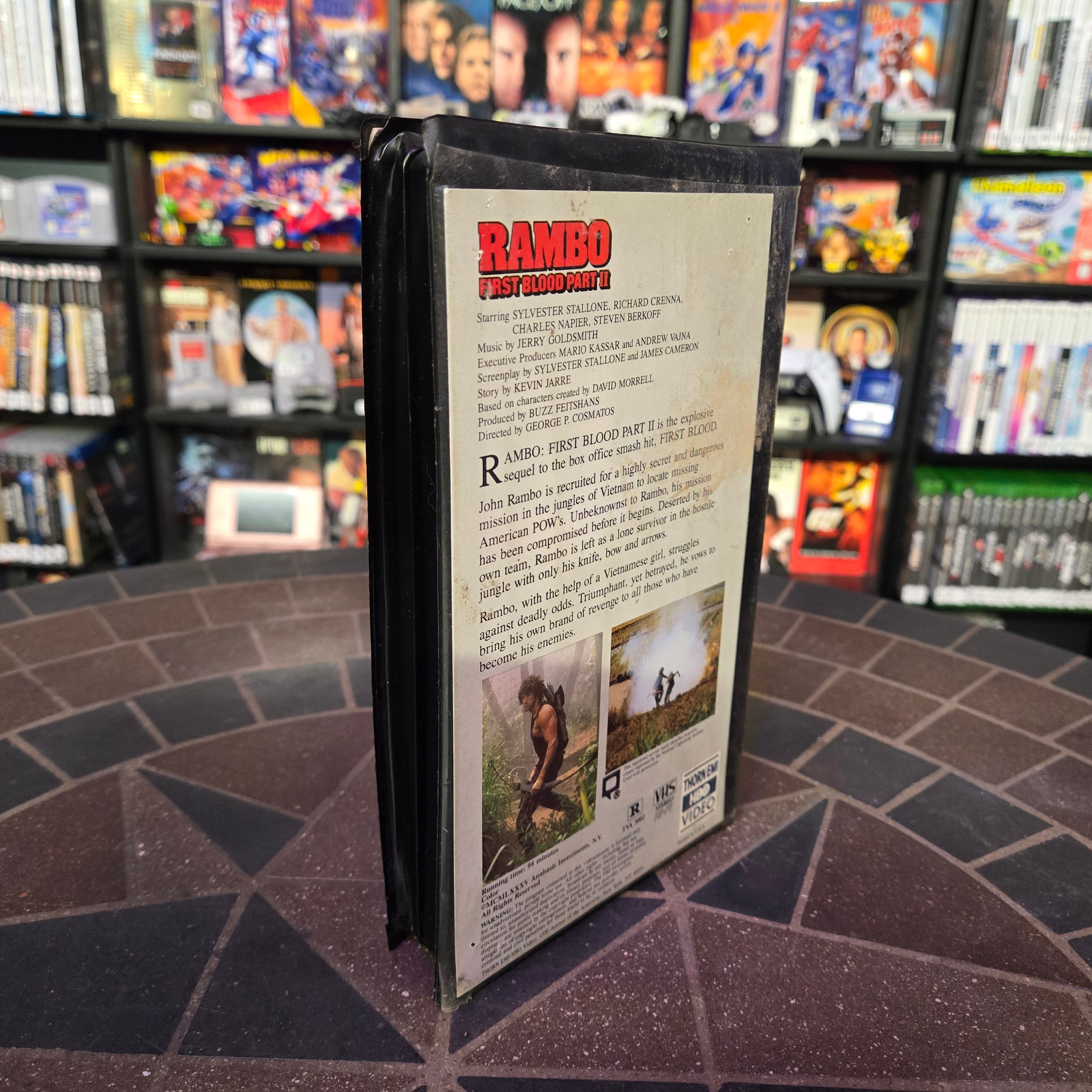 RAMBO First Blood Part II 2 VHS Thorn EMI HBO Video Clamshell Stallone Action 🔥