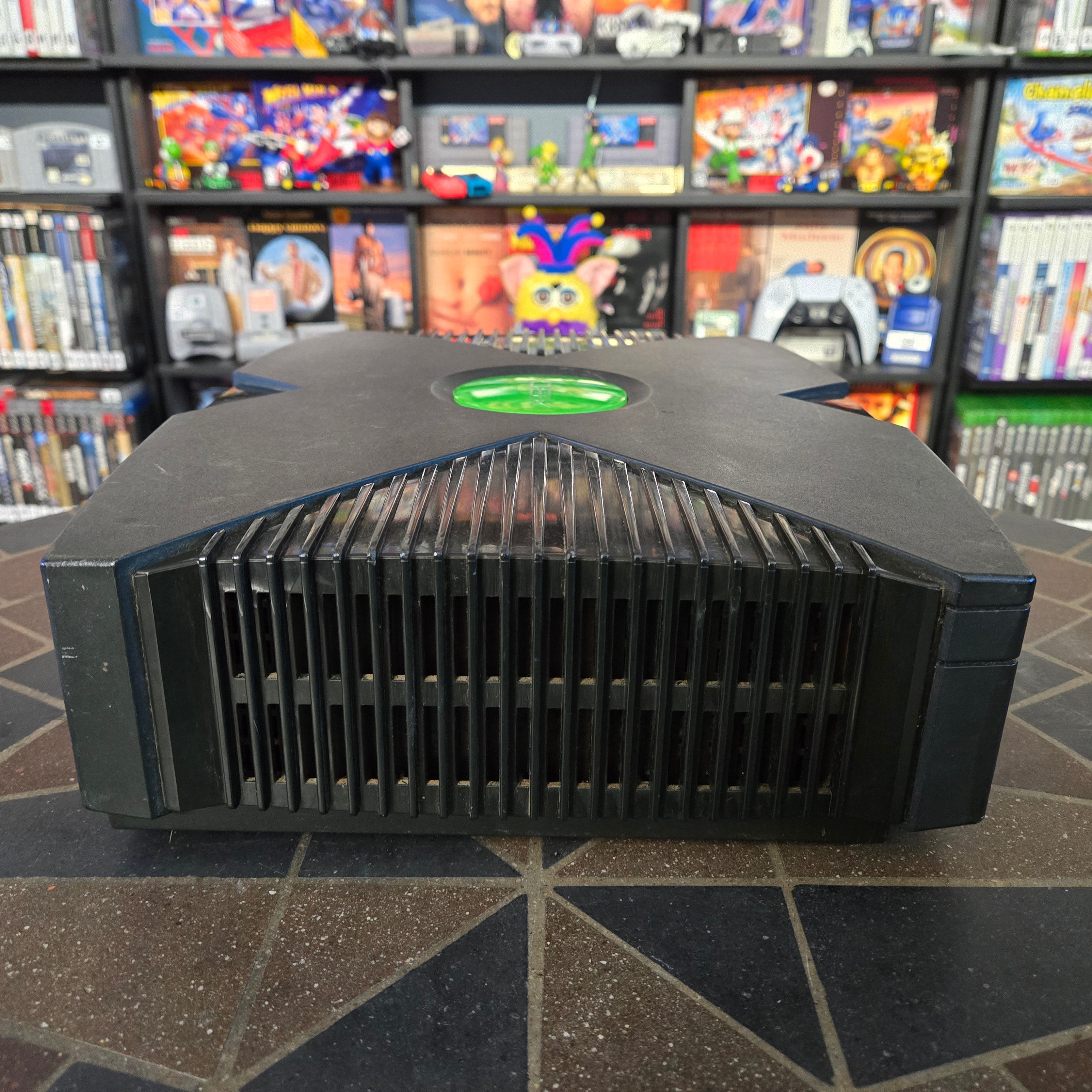 Microsoft Original Xbox Console, Unofficial Green S Controller & Cords - TESTED