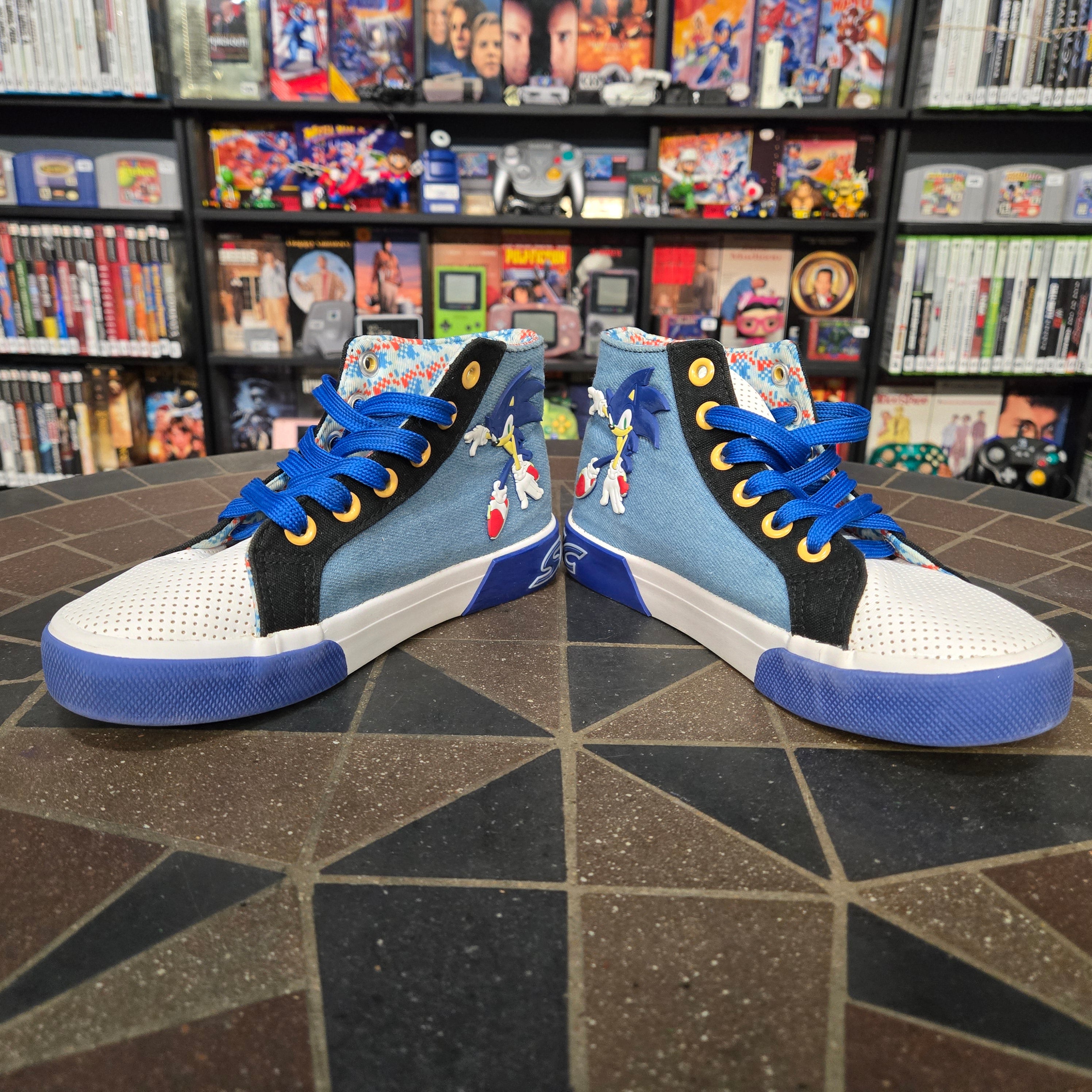 Ground Up Sonic The Hedgehog High Top Sneakers Shoes Size 1 Boys Sega Genesis