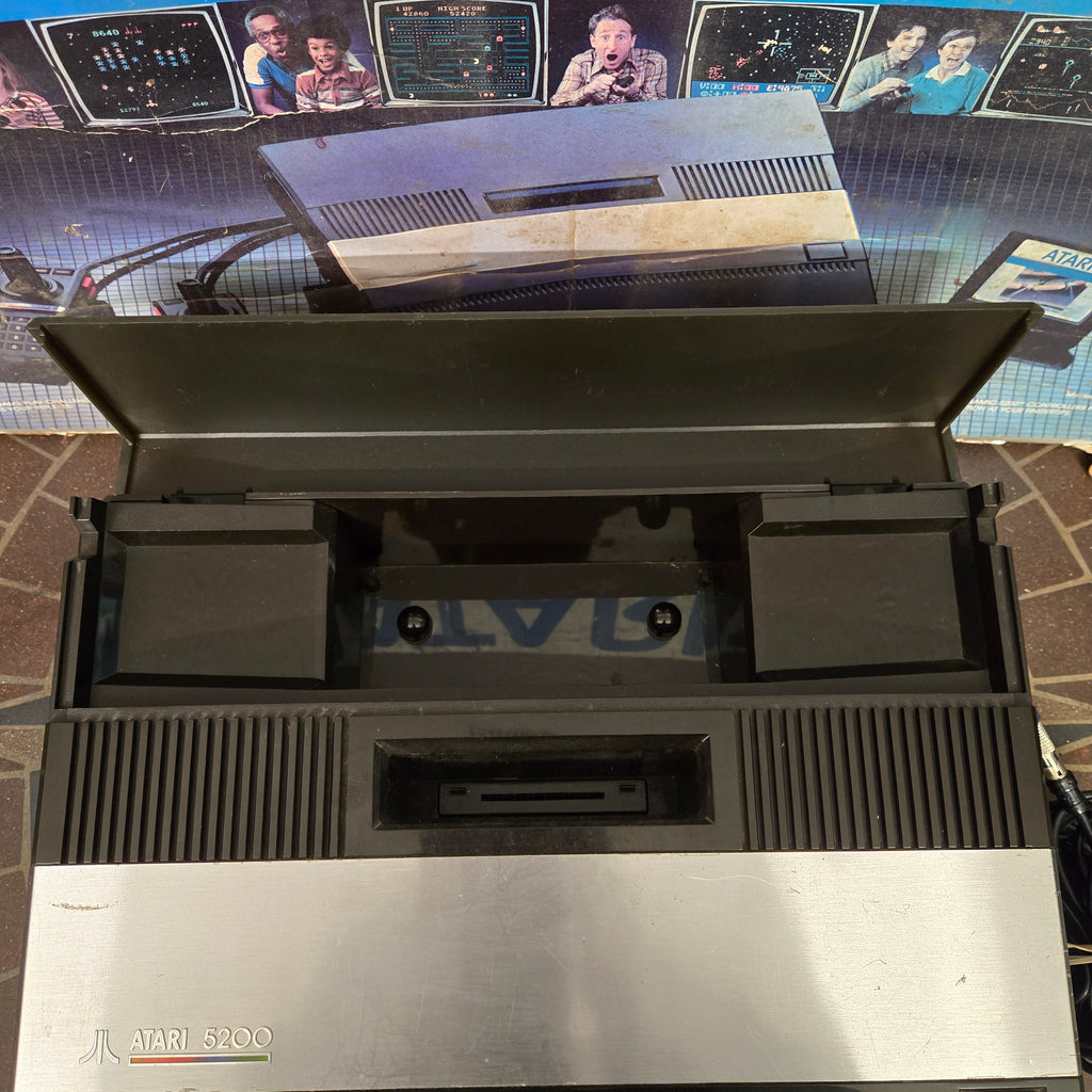 Atari 5200 Console, Controllers, Power Cord, TV Adapter, Pac-Man & Original Box!