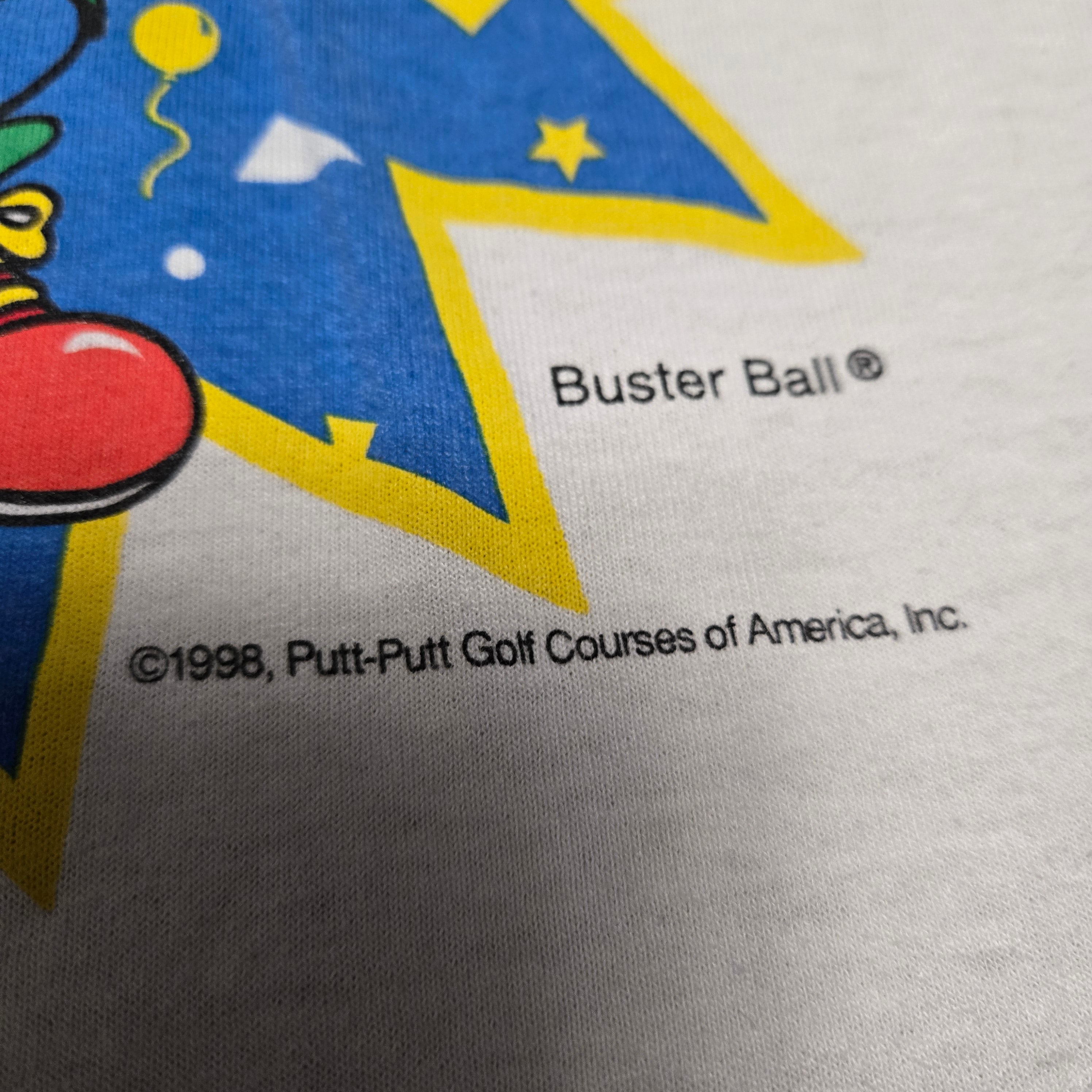 Vintage Party Time Putt-Putt Golf Buster Ball 1998 Shirt VTG Soffe Tag Medium M