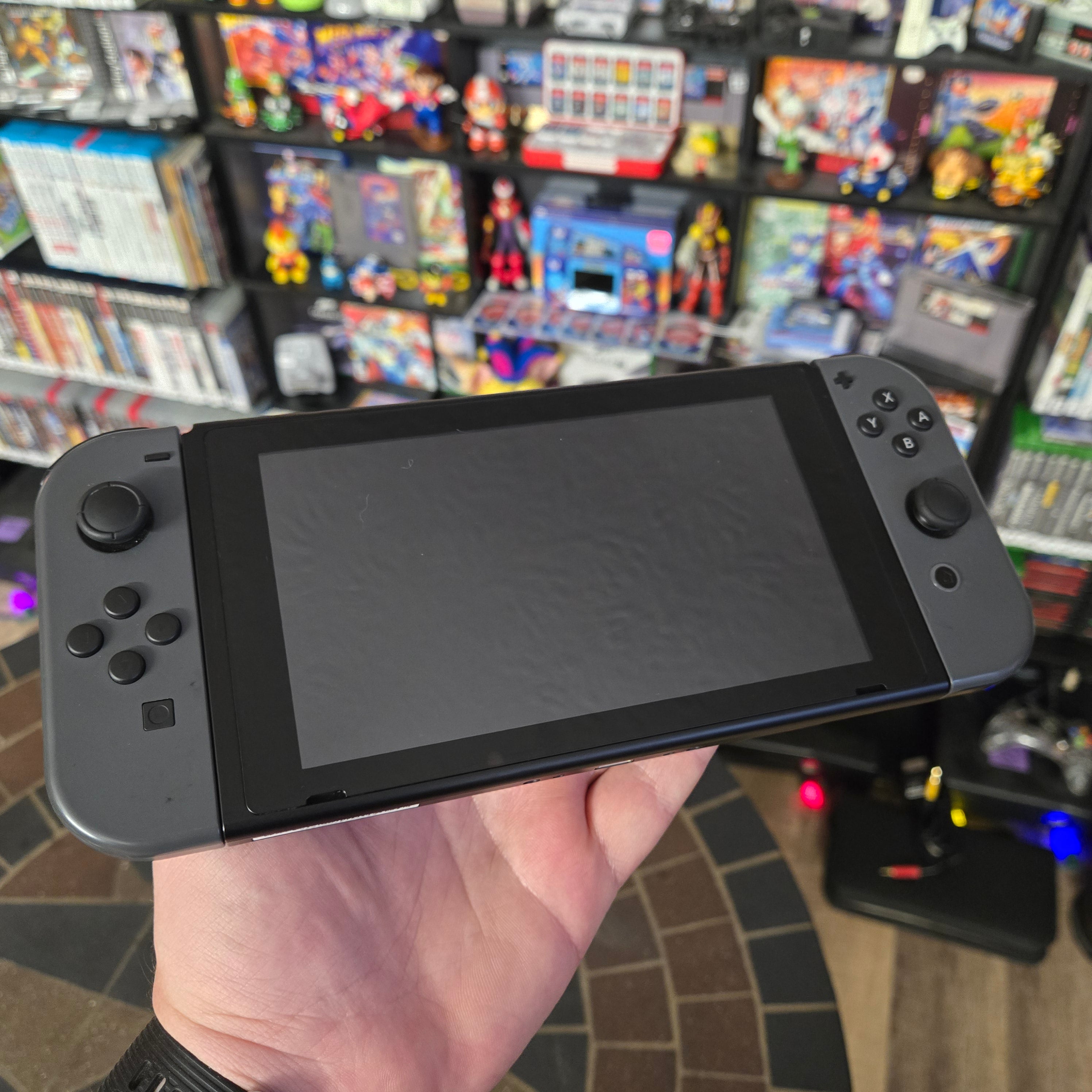 Nintendo Switch V2 with Gray Joy-Con (HAC-001-01) - Cleaned, Tested & Reset!