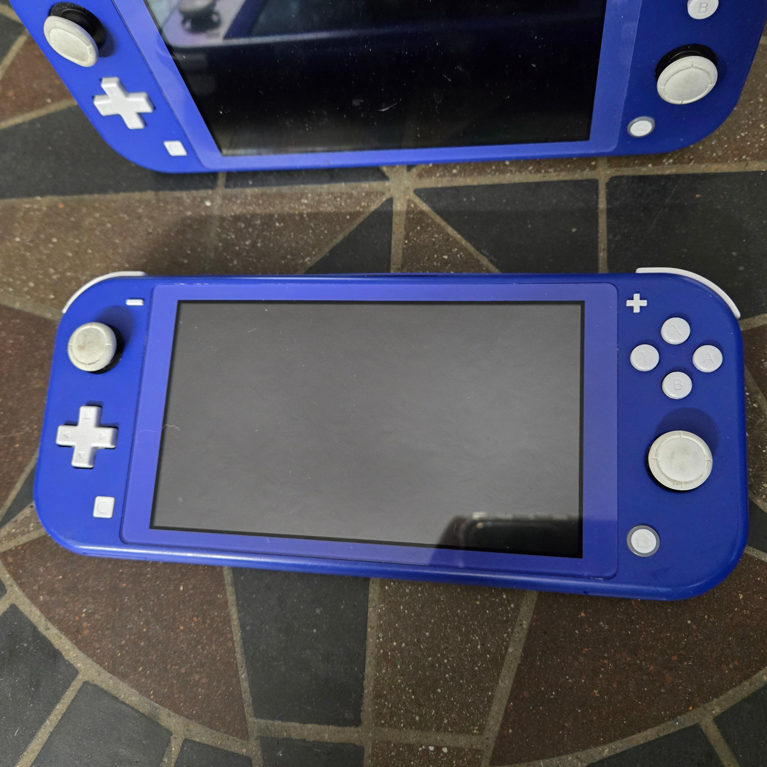 x2 Nintendo Switch Lite HDH-001 Handheld Console - 32GB - Blue FOR PARTS/REPAIR!