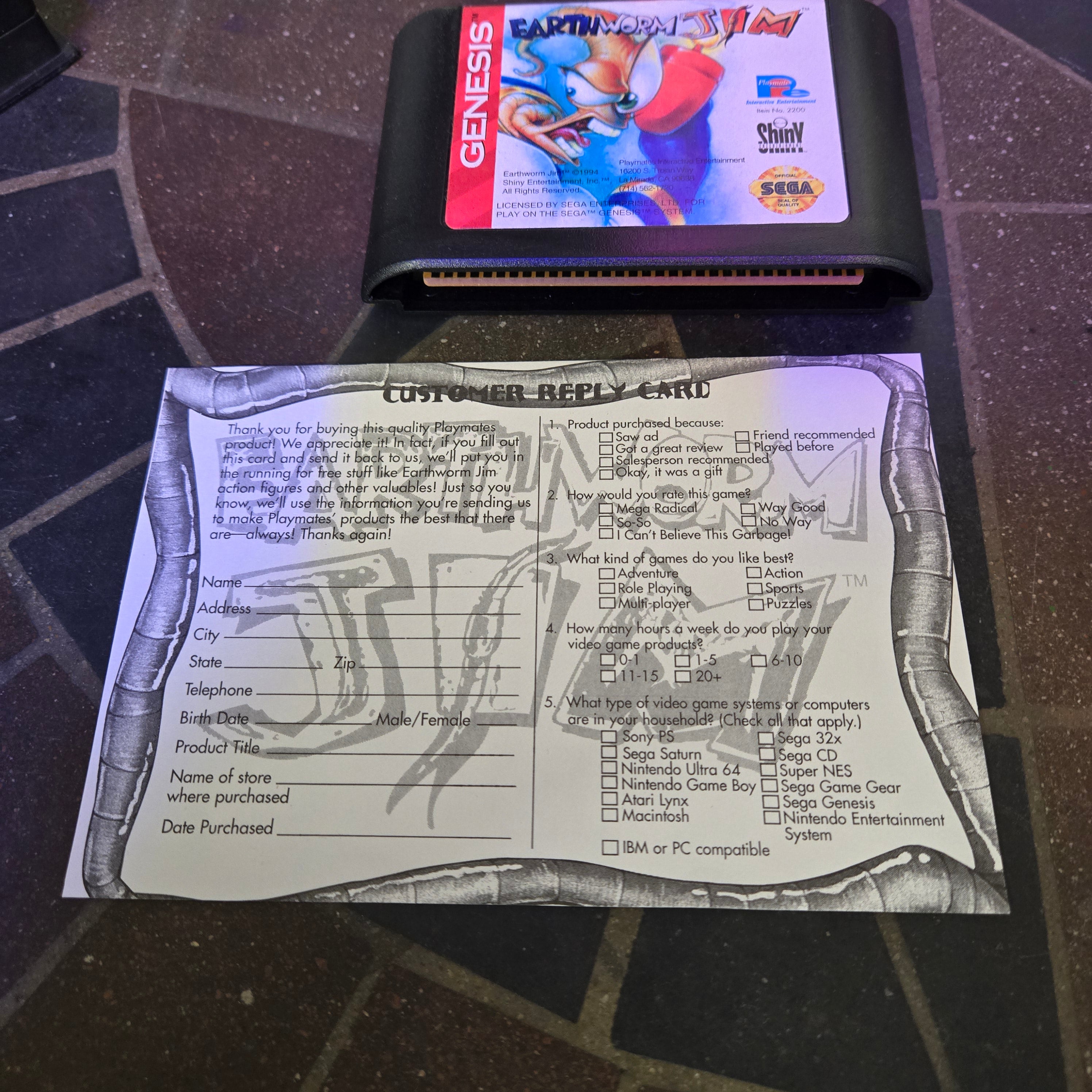 Earthworm Jim (Sega Genesis, 1994) Complete CIB w/ Reg Card - VERY NICE SHAPE!