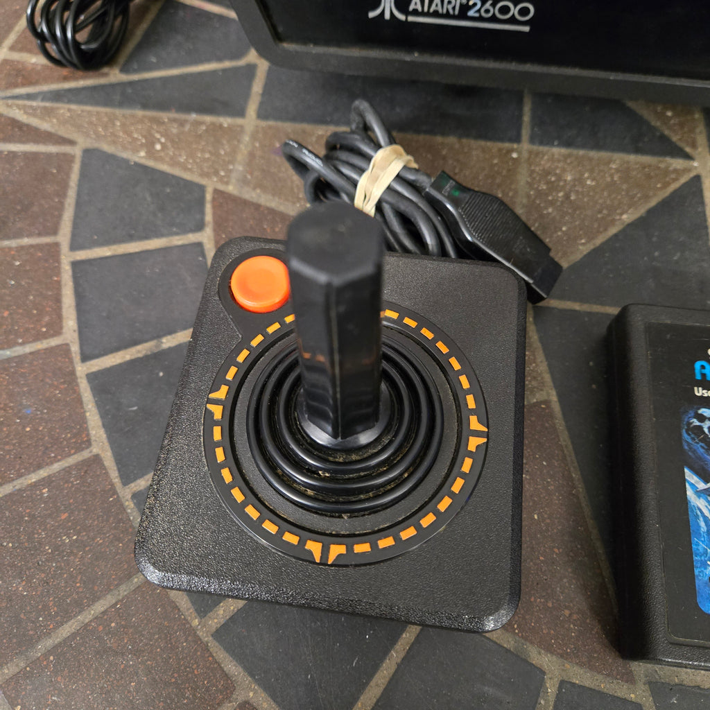 Atari 2600 Vader 4-Switch Console, Joystick, AC, Adapter & Asteroids - Tested