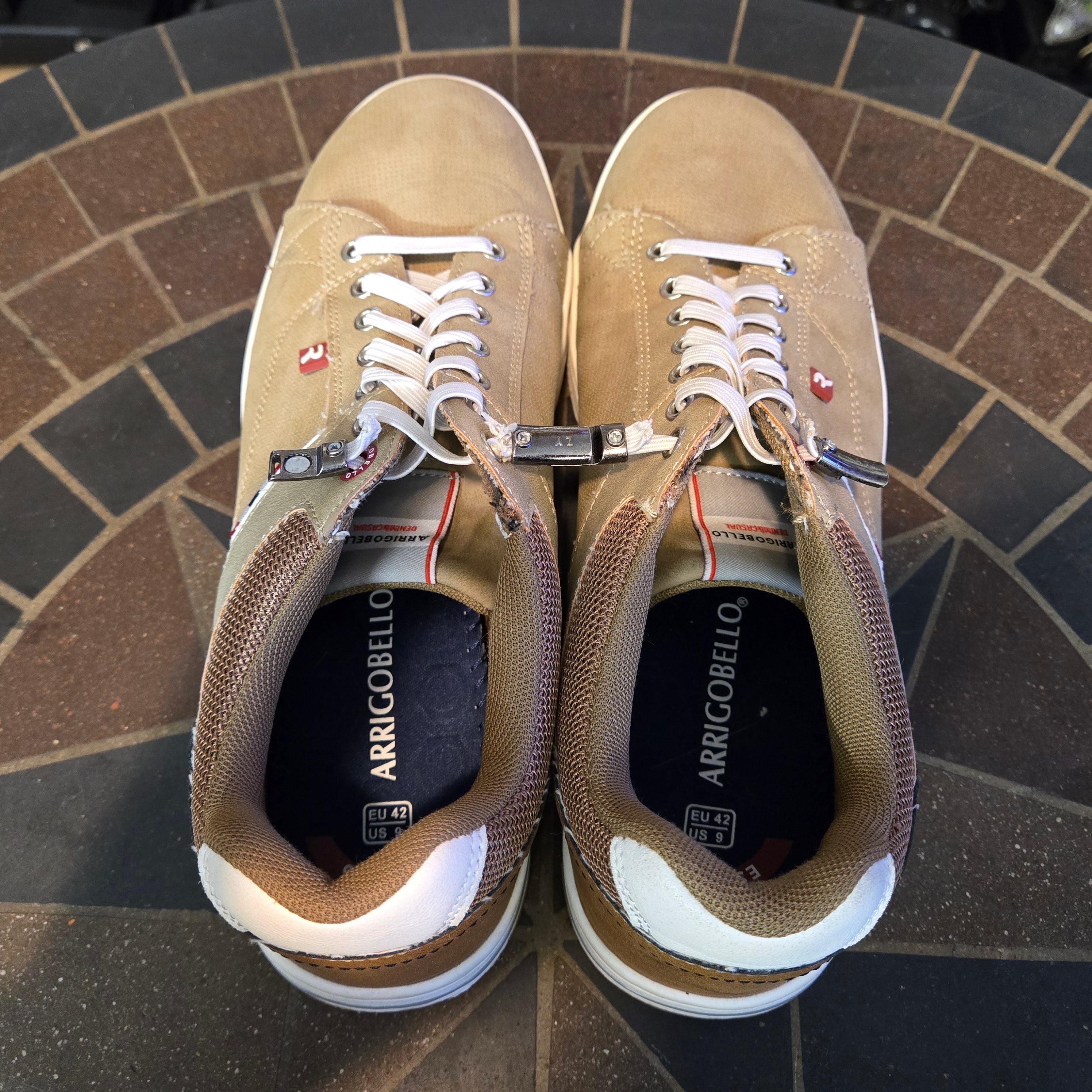 Arrigo Bello Mens Casual Comfort Shoes Fashion Breathable Sneakers Khaki Size 9