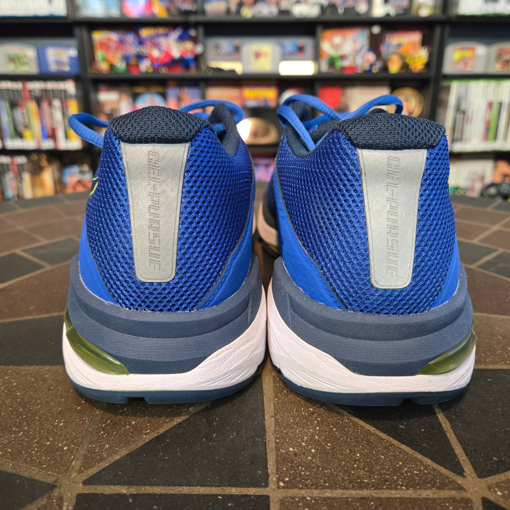 Asics Gel-Pursue Shoes Mens Size 9 Blue White Neon Road Track Running T809N.