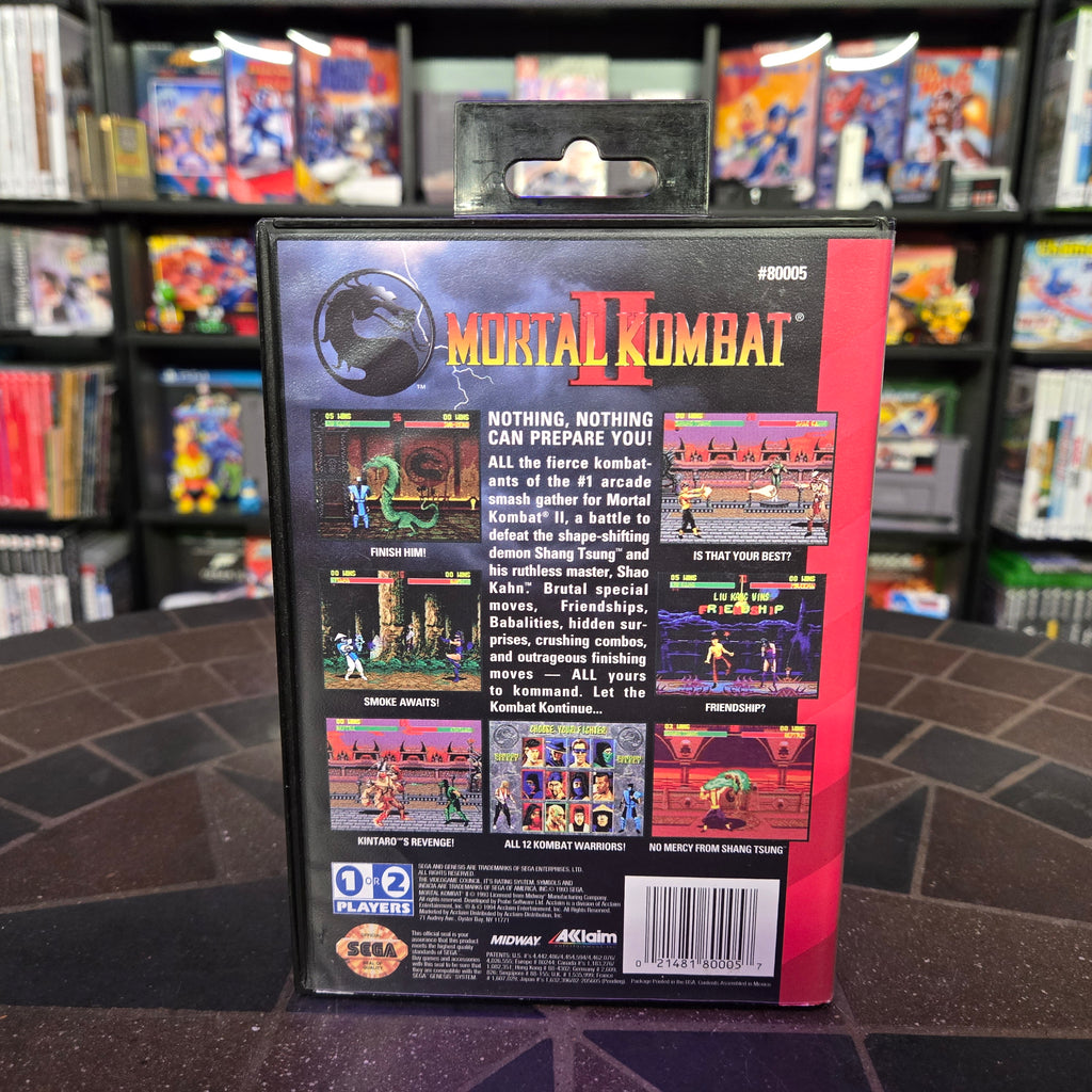 Mortal Kombat II (Sega Genesis, 1994) Complete CIB - VERY NICE SHAPE!