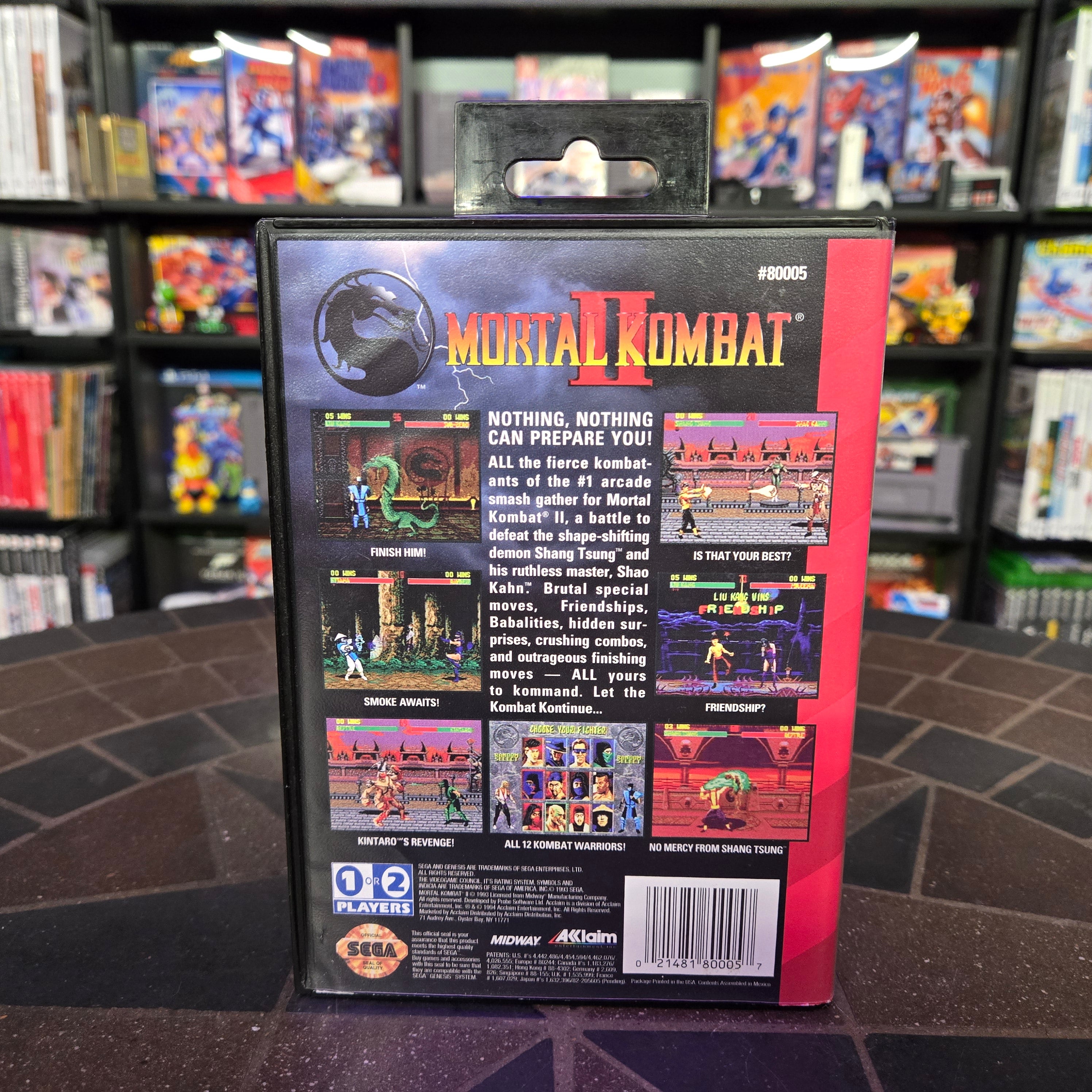 Mortal Kombat II (Sega Genesis, 1994) Complete CIB - VERY NICE SHAPE!