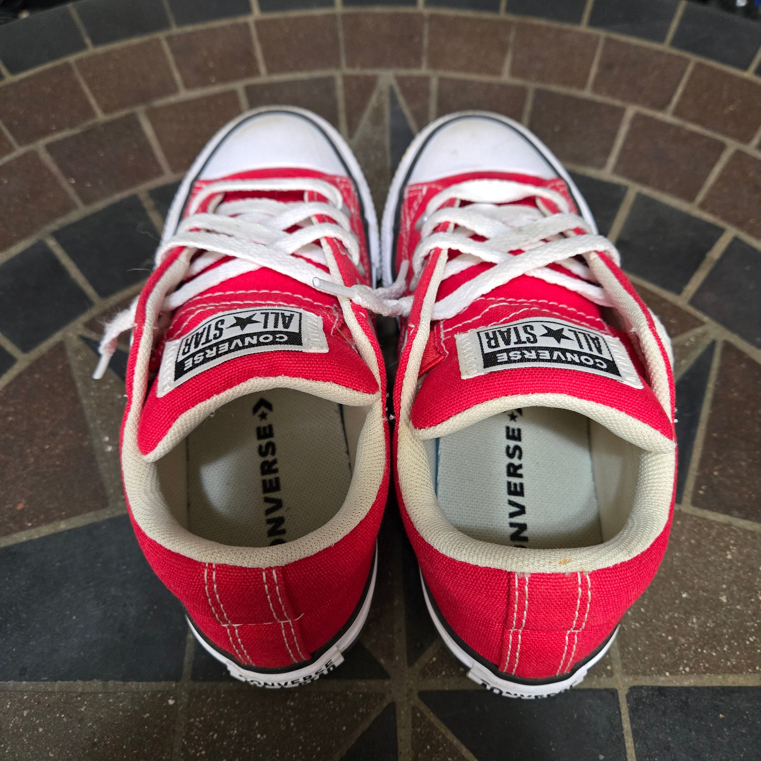 Converse Chuck Taylor Sneakers Youth 13 Red Canvas Low Top All Star A01700F Shoe