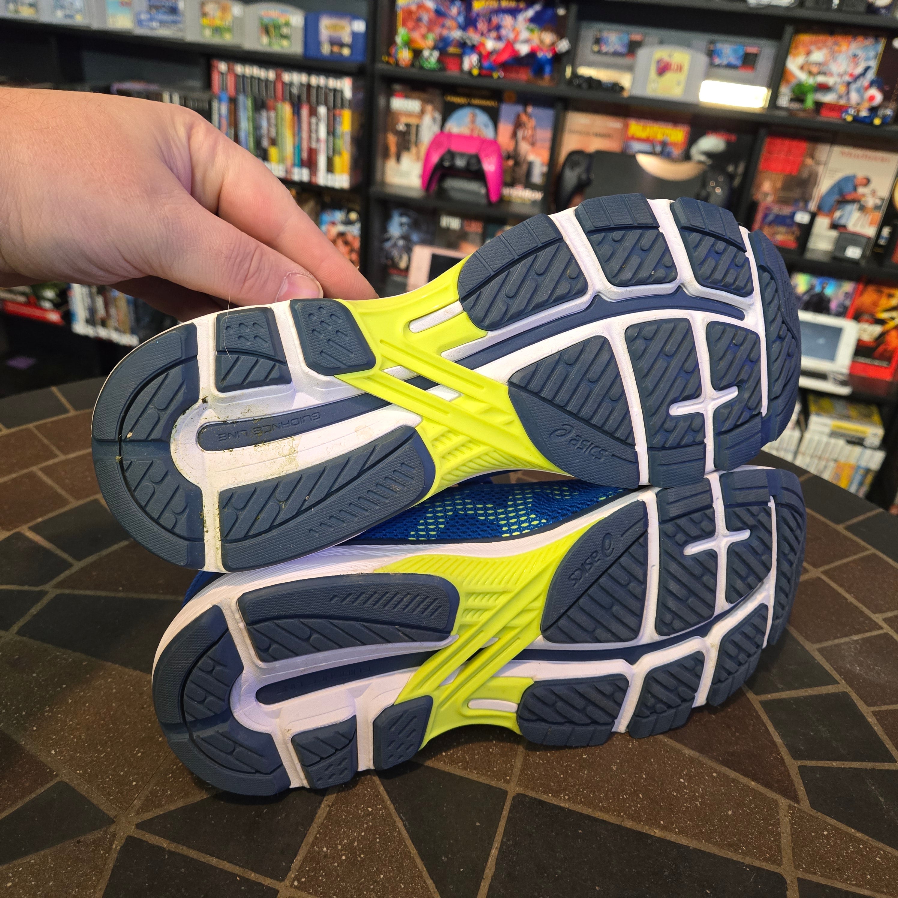 Asics Gel-Pursue Shoes Mens Size 9 Blue White Neon Road Track Running T809N.