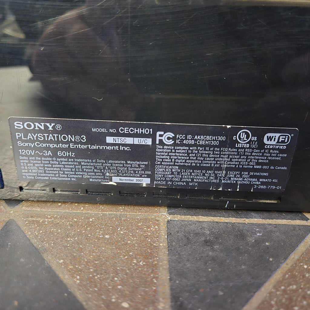 Sony PlayStation 3 PS3 Fat 40GB CECHH01 Console, Controller & Cords TESTED RESET