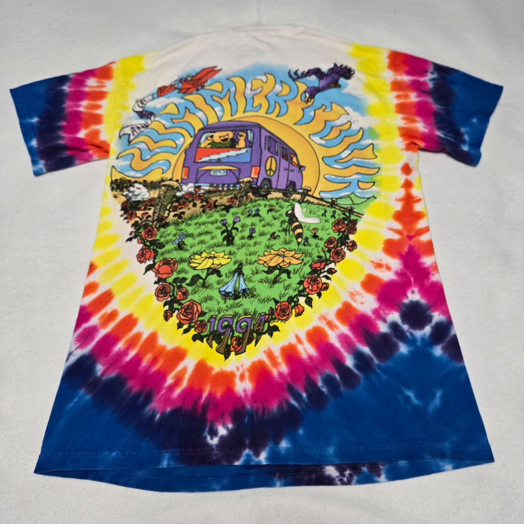 Grateful Dead Summer Tour Bus Tie Dye Liquid Blue T-Shirt Vintage Y2K Medium M