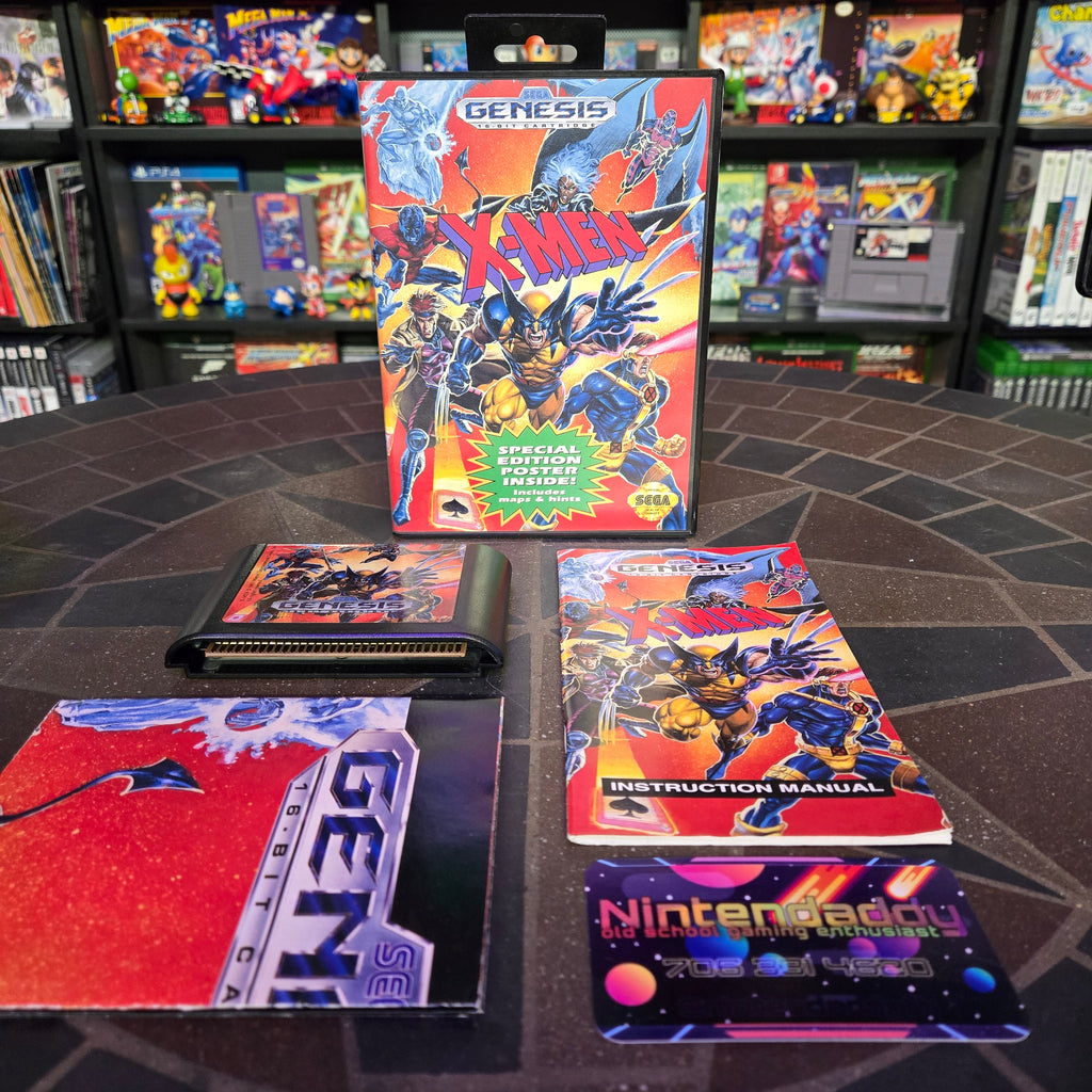 X-Men (Sega Genesis, 1993) Complete CIB w/ Poster - VERY NICE SHAPE!