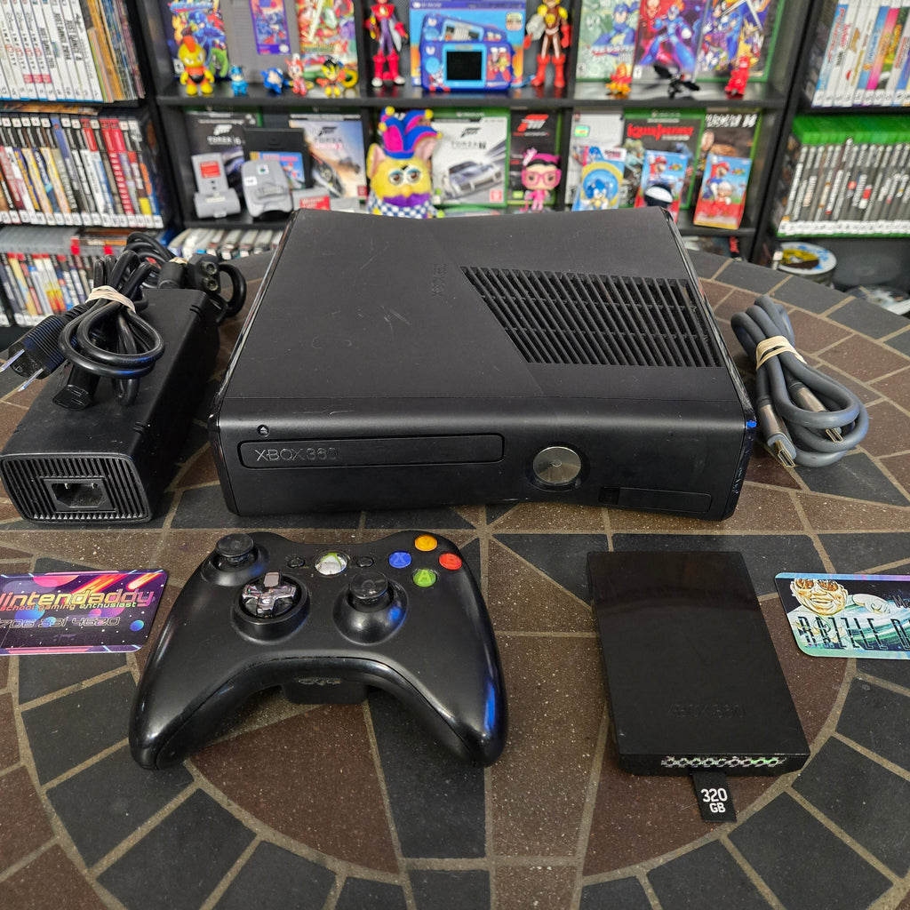 Microsoft Xbox 360 S 320GB Console, Controller & Cords - Cleaned Tested & Reset!