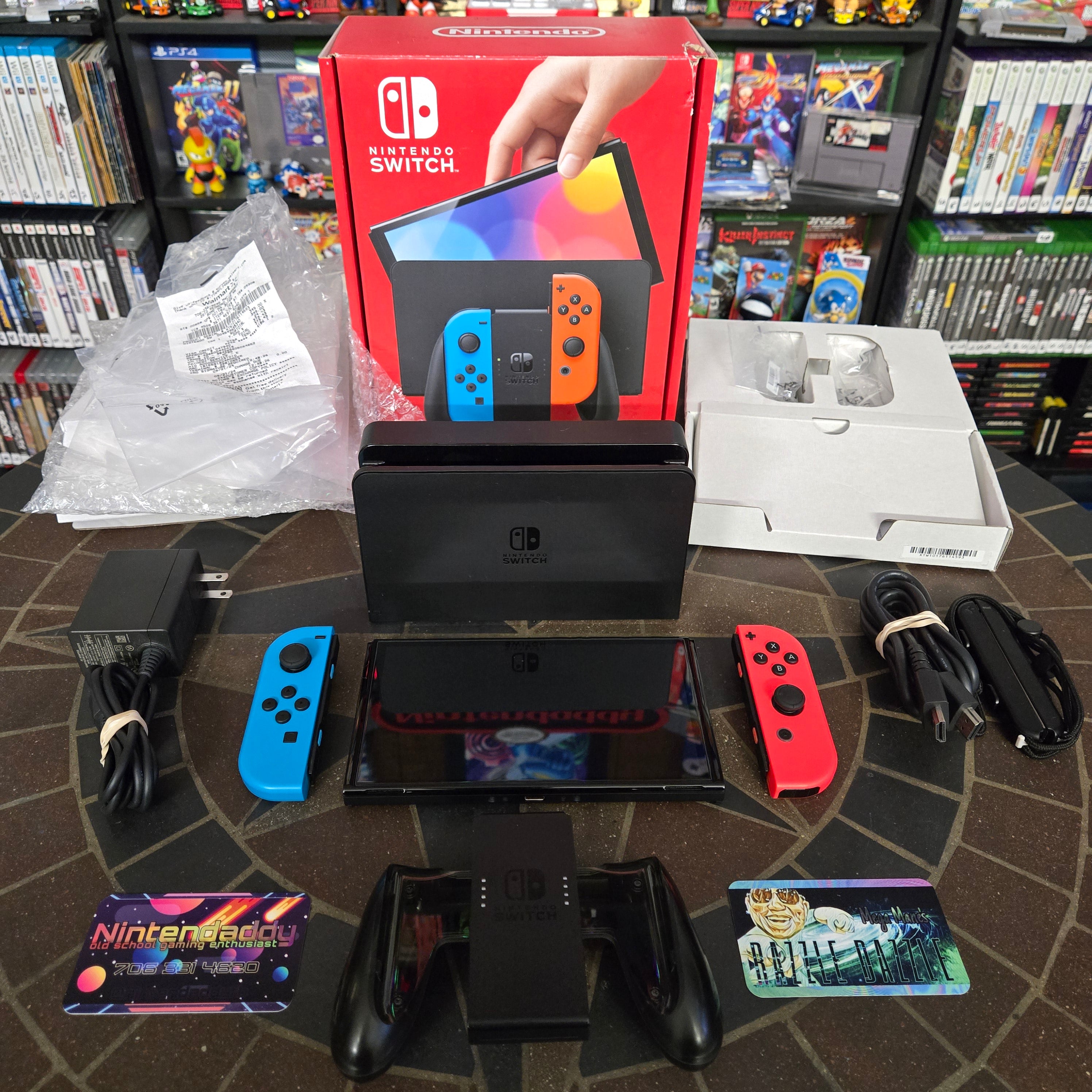 Nintendo Switch OLED Model HEG-001 Console in Box w/ Plastics - Screen Protector