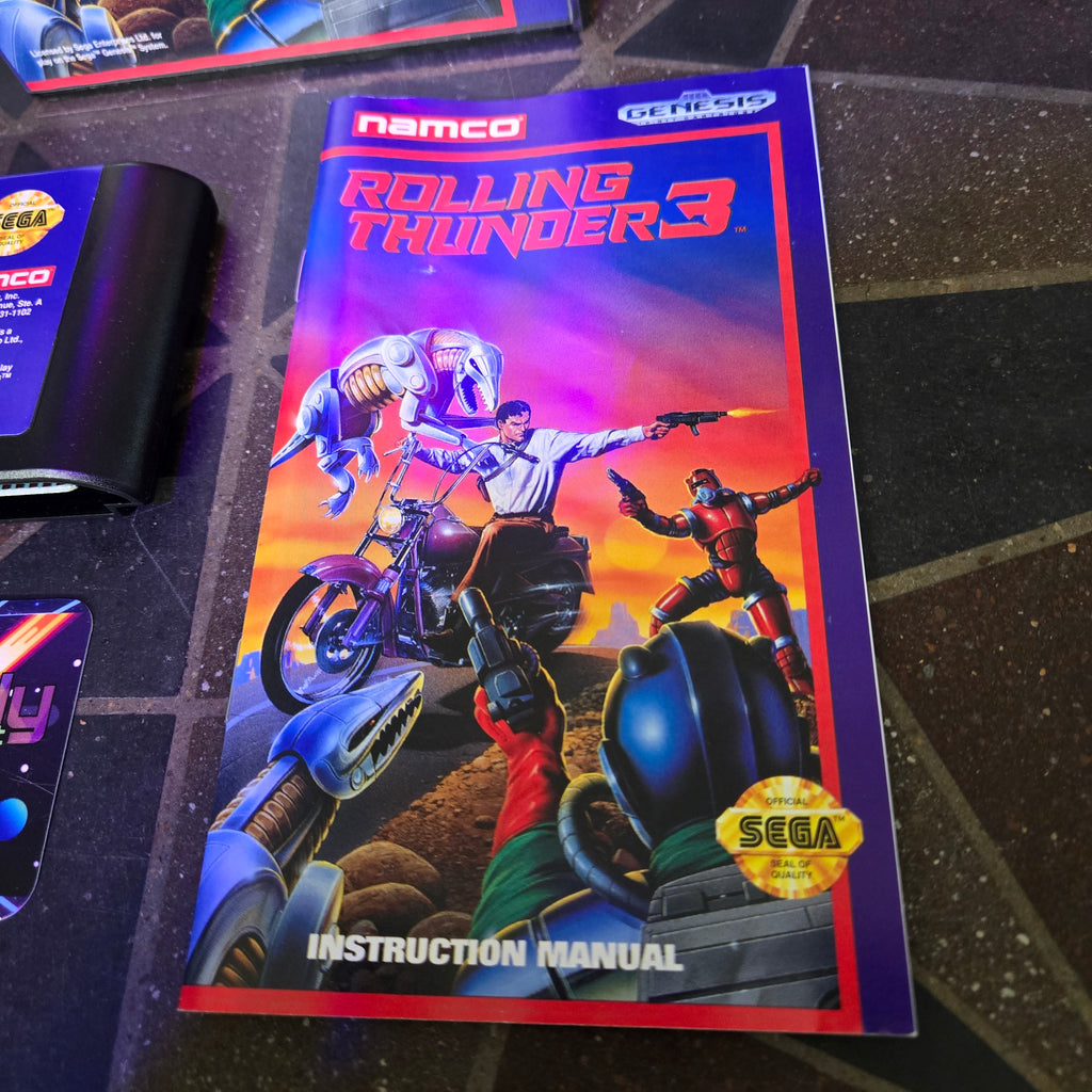 Rolling Thunder 3 (Sega Genesis, 1993) Authentic Complete CIB - BEAUTIFUL SHAPE!